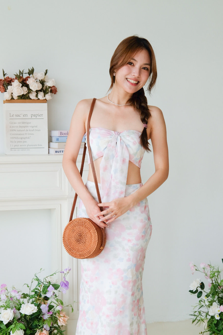 Neo Floral Beach 2 in 1 Set (Floral White)