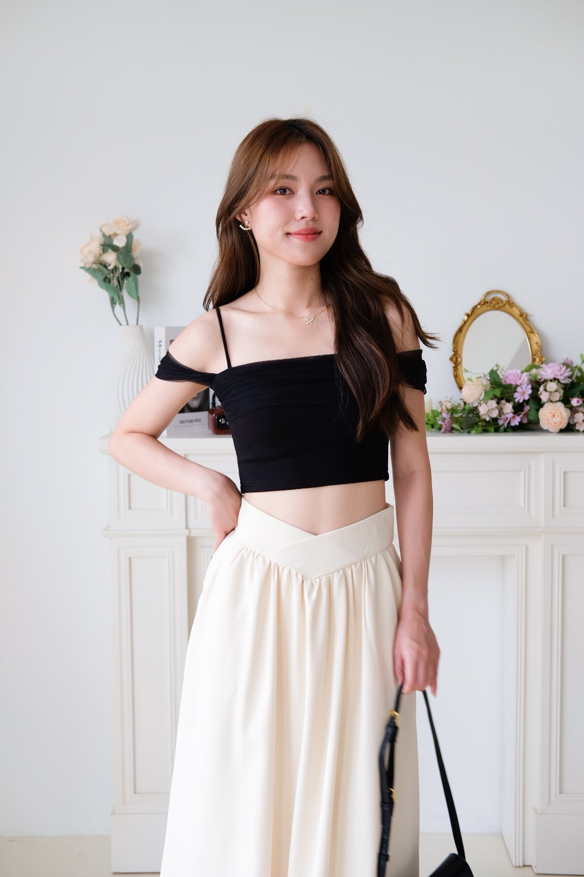 Sophina Skater Maxi Skirt (Cream)
