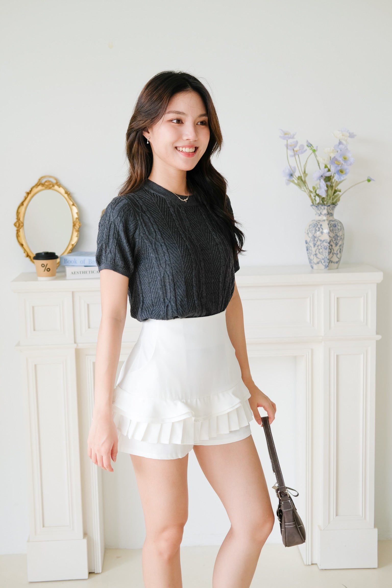 Carey Knit Tee (Dark Grey)