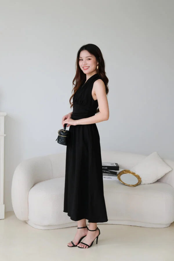 Katrina Formal Dinner Maxi Dress (Black)