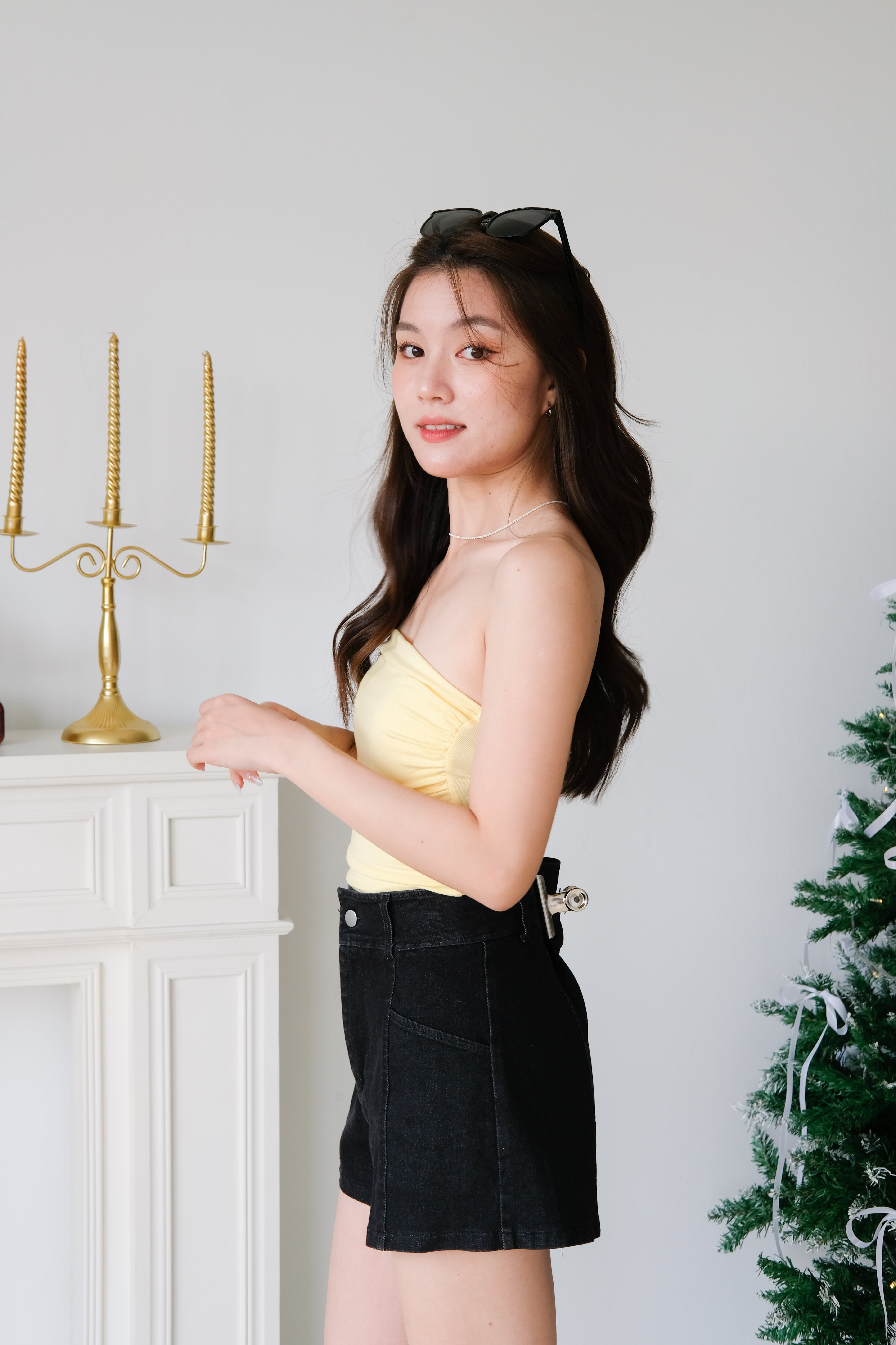 Maxine Tube Ruched Top (Yellow)