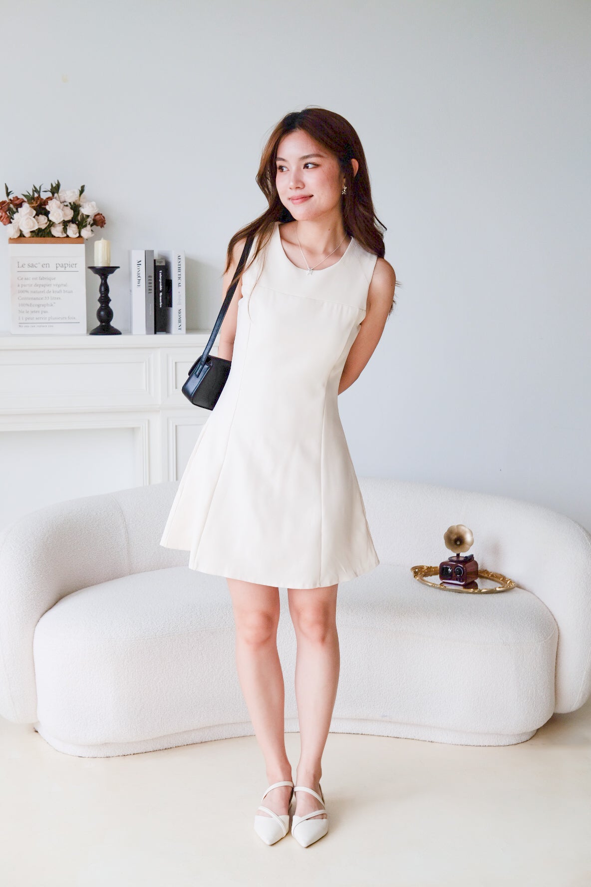 Yuna Classic A Line Dress (Cream)