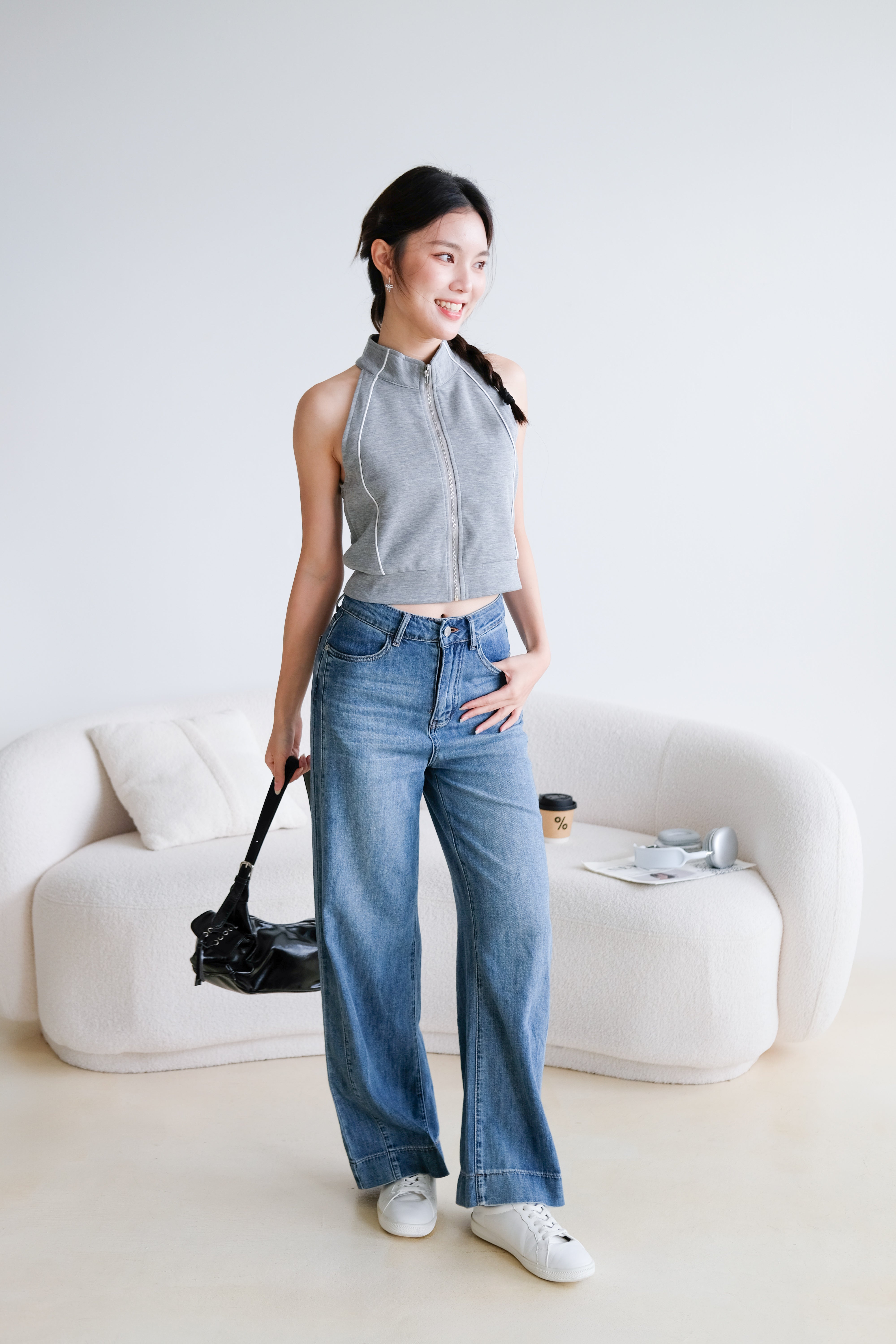 Time Out Flare Soft Denim Jeans (Dark Blue)