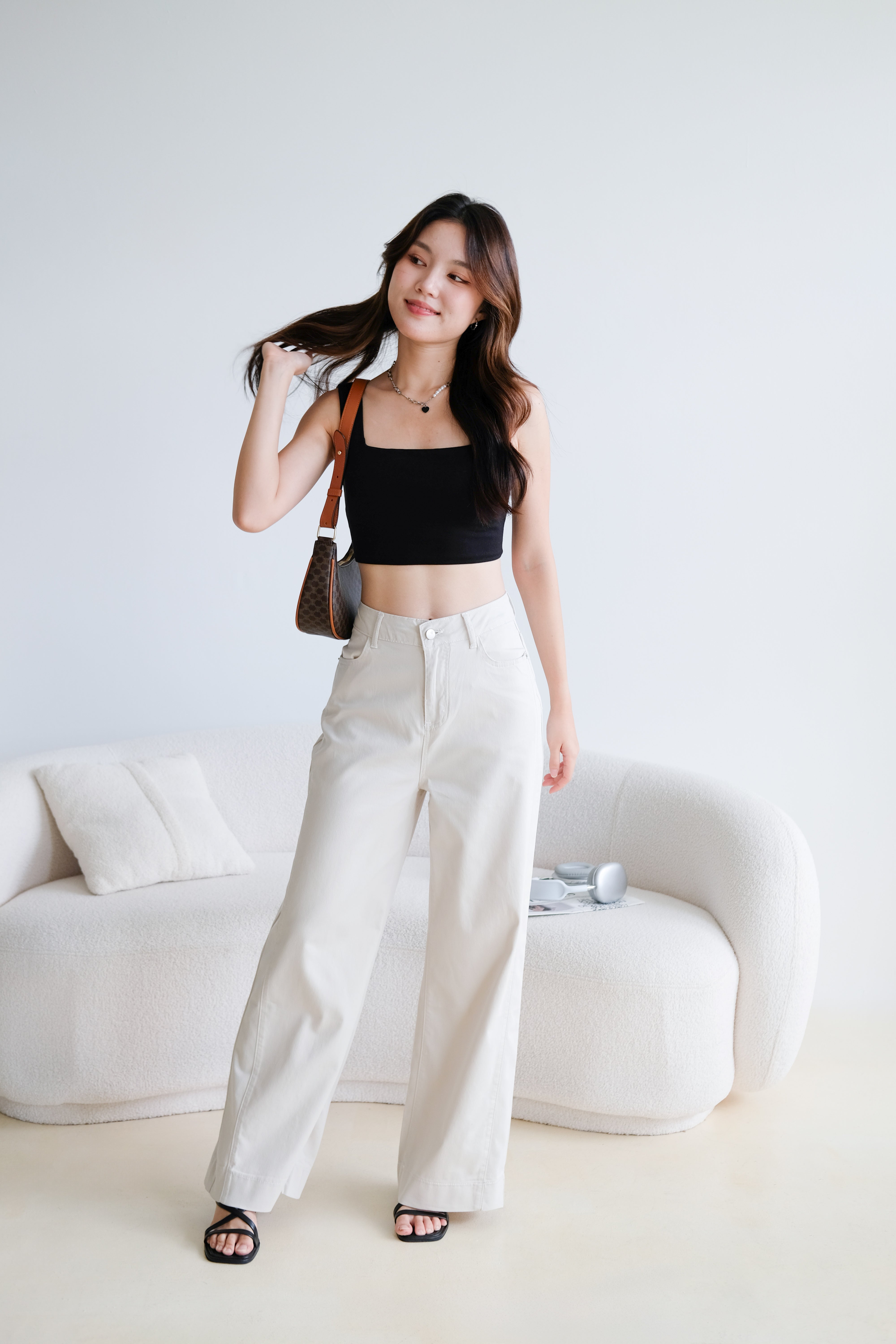 Time Out Flare Soft Denim Jeans (Cream)