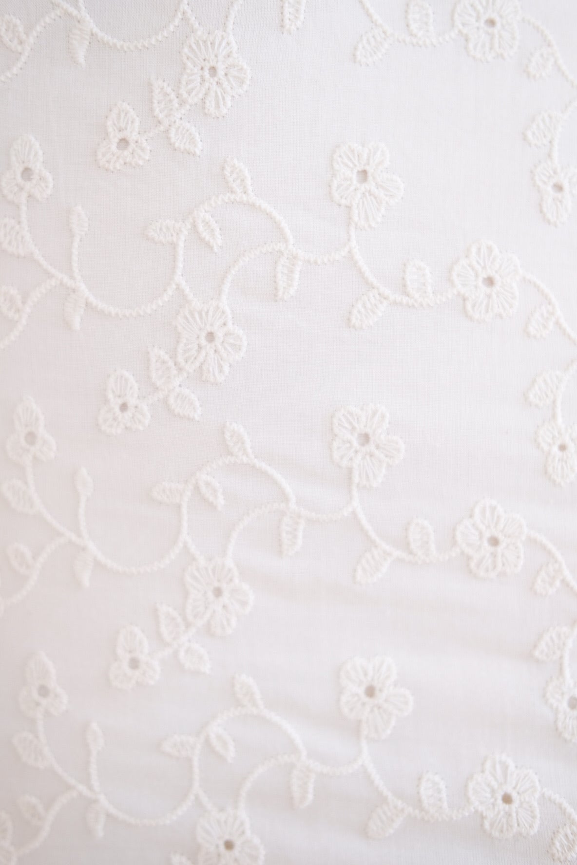 Janice Eyelet Ruched Top (Cream)