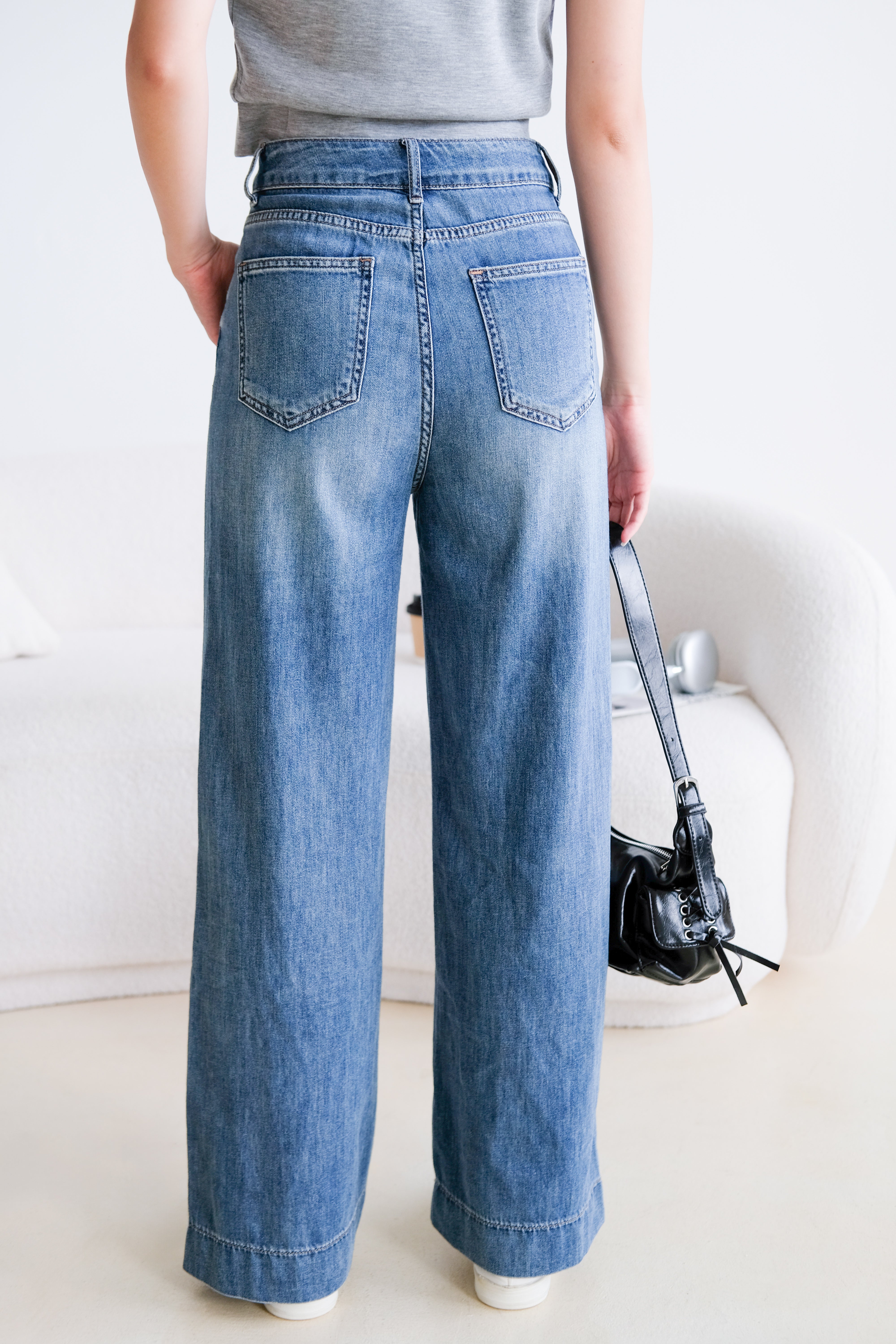 Time Out Flare Soft Denim Jeans (Dark Blue)