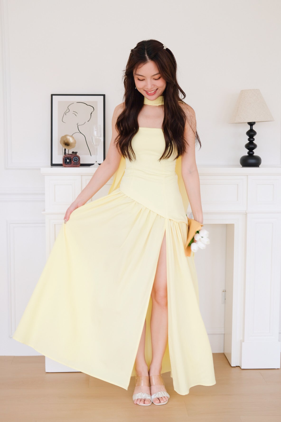 Kimberly Tube Sash Maxi Dress (Sunshine Yellow)