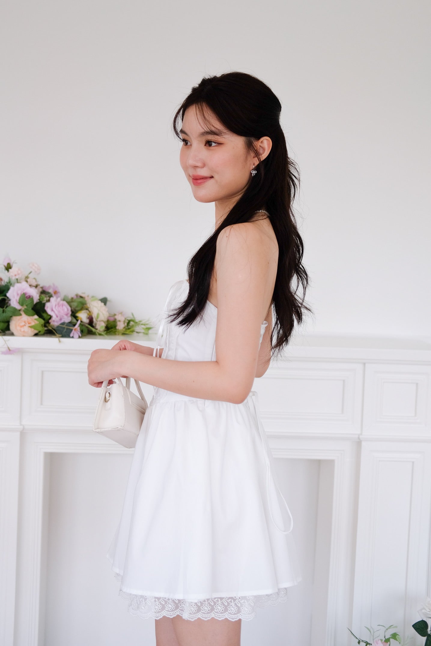 Avaline Lace Corset Tube Dress (White)