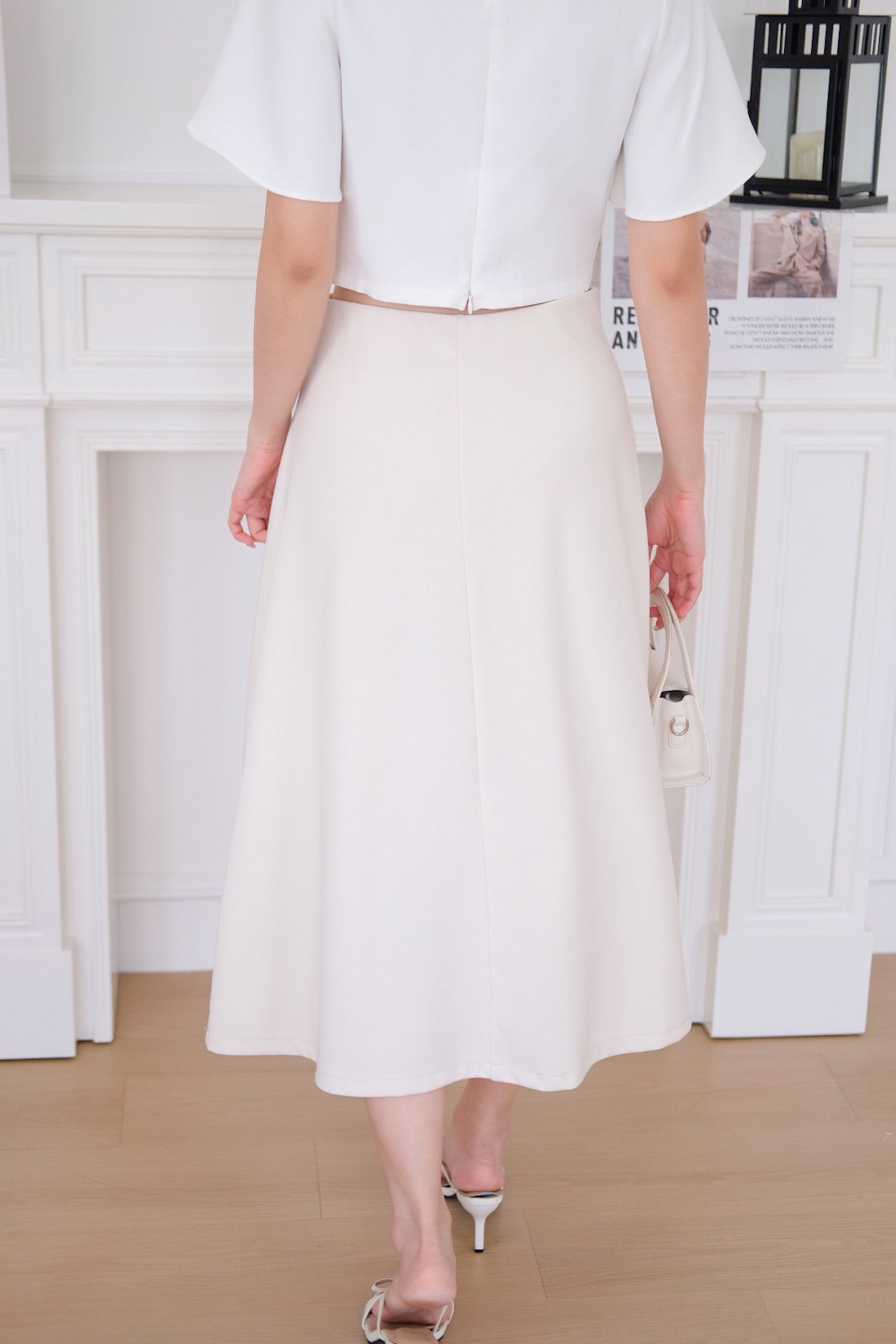 Grace Twist A Line Skirt (Cream)