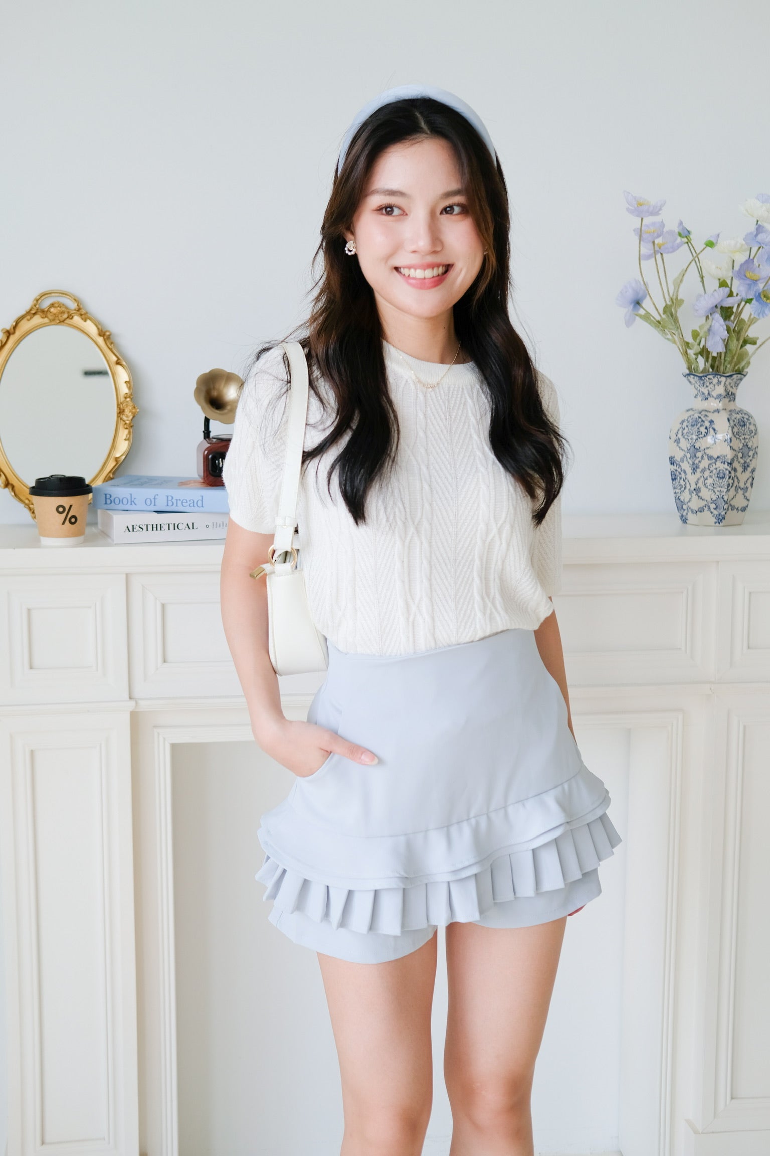 Carey Knit Tee (Cream)