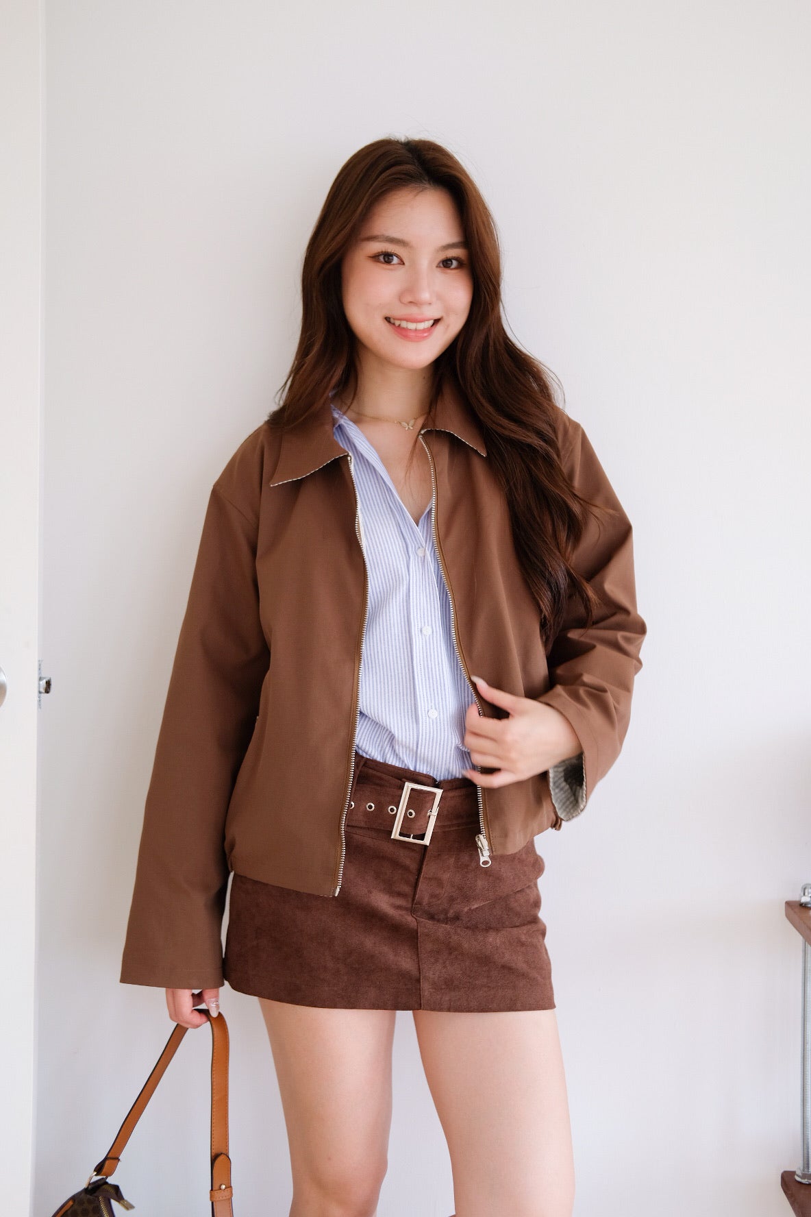 Atley Reversible Bomber Jacket (Walnut Brown)
