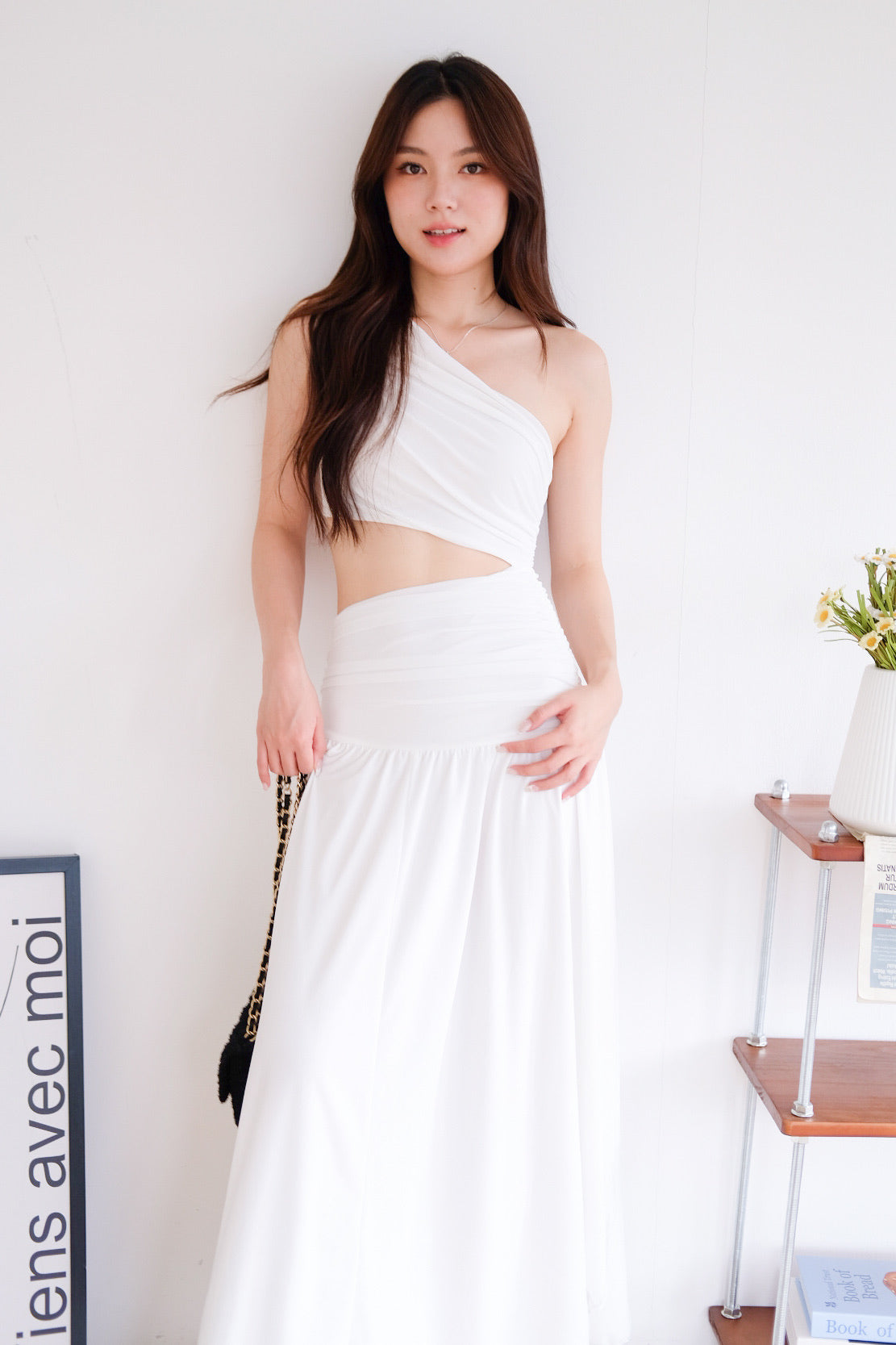 Eclipse Toga Cut Out Maxi Dress (White)