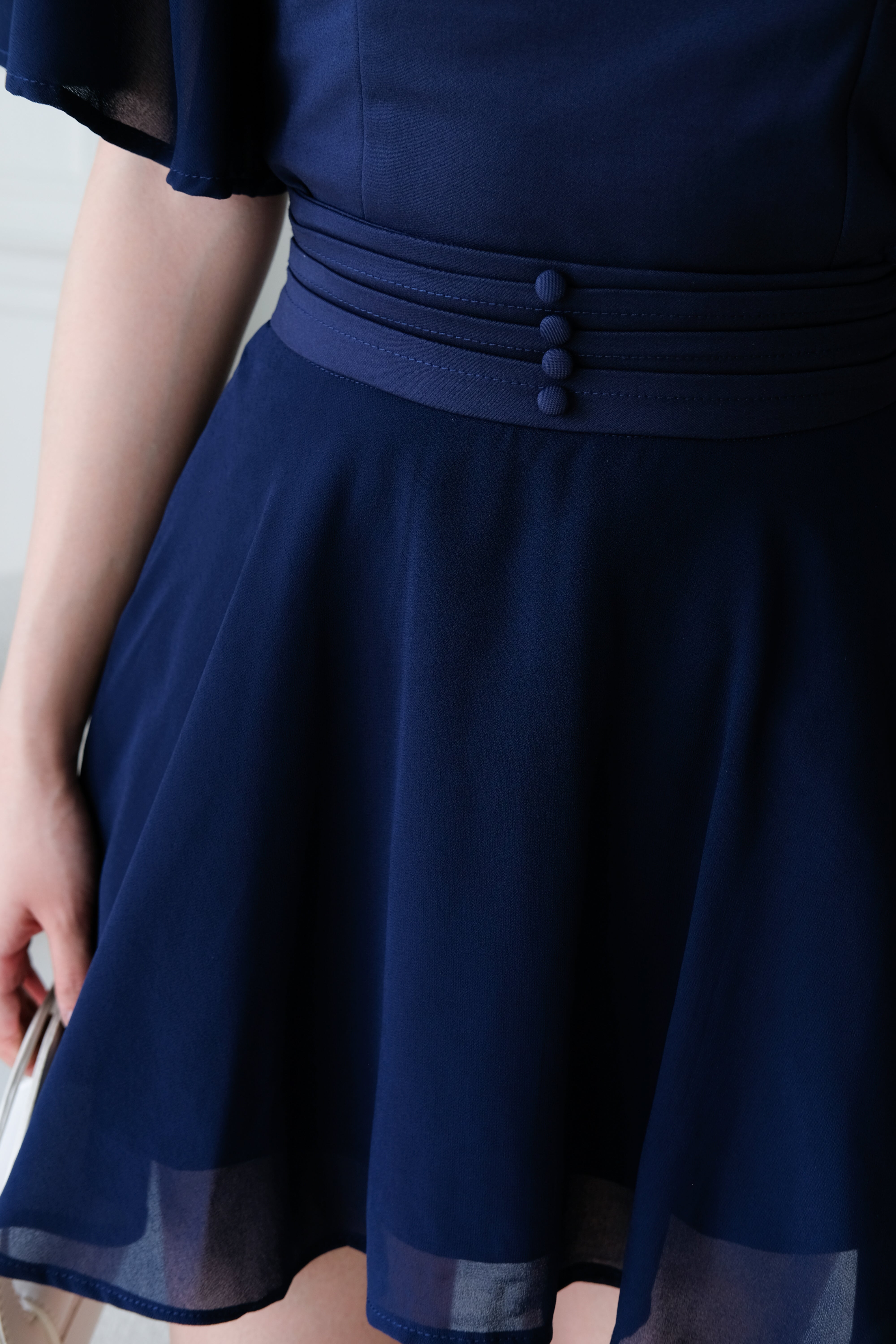 Caley Flutter Sleeves Set (Navy Blue)