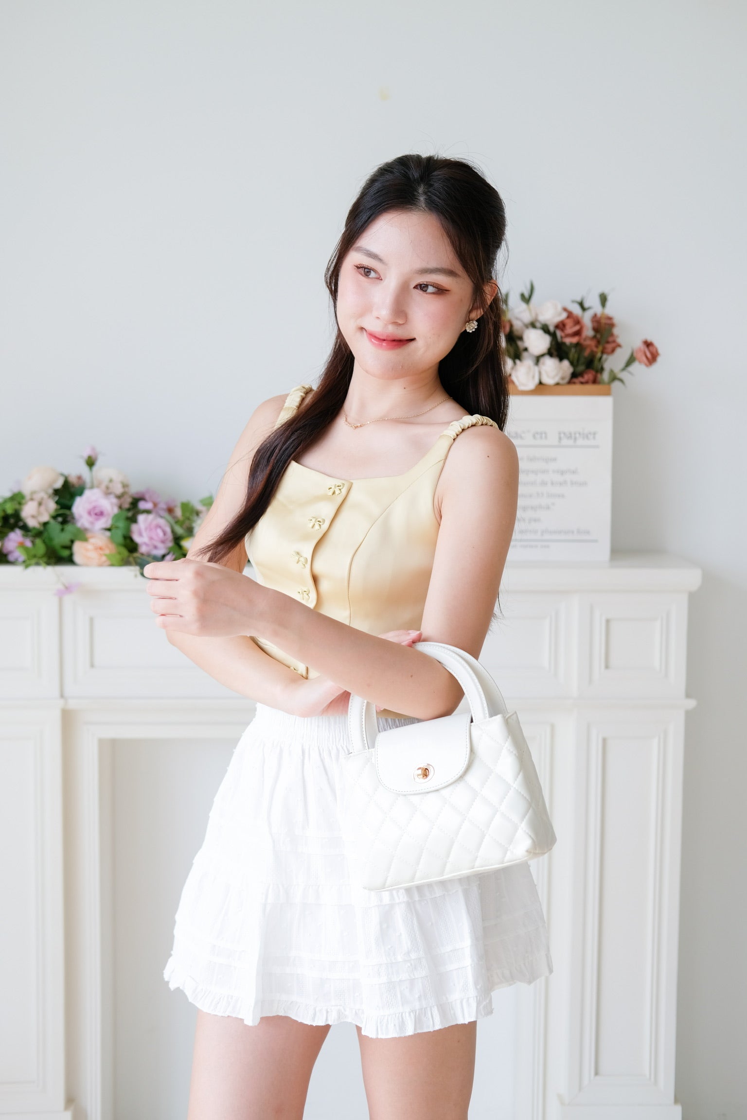 Maribelle Ribbon Scoop Top (Lemonade Yellow)