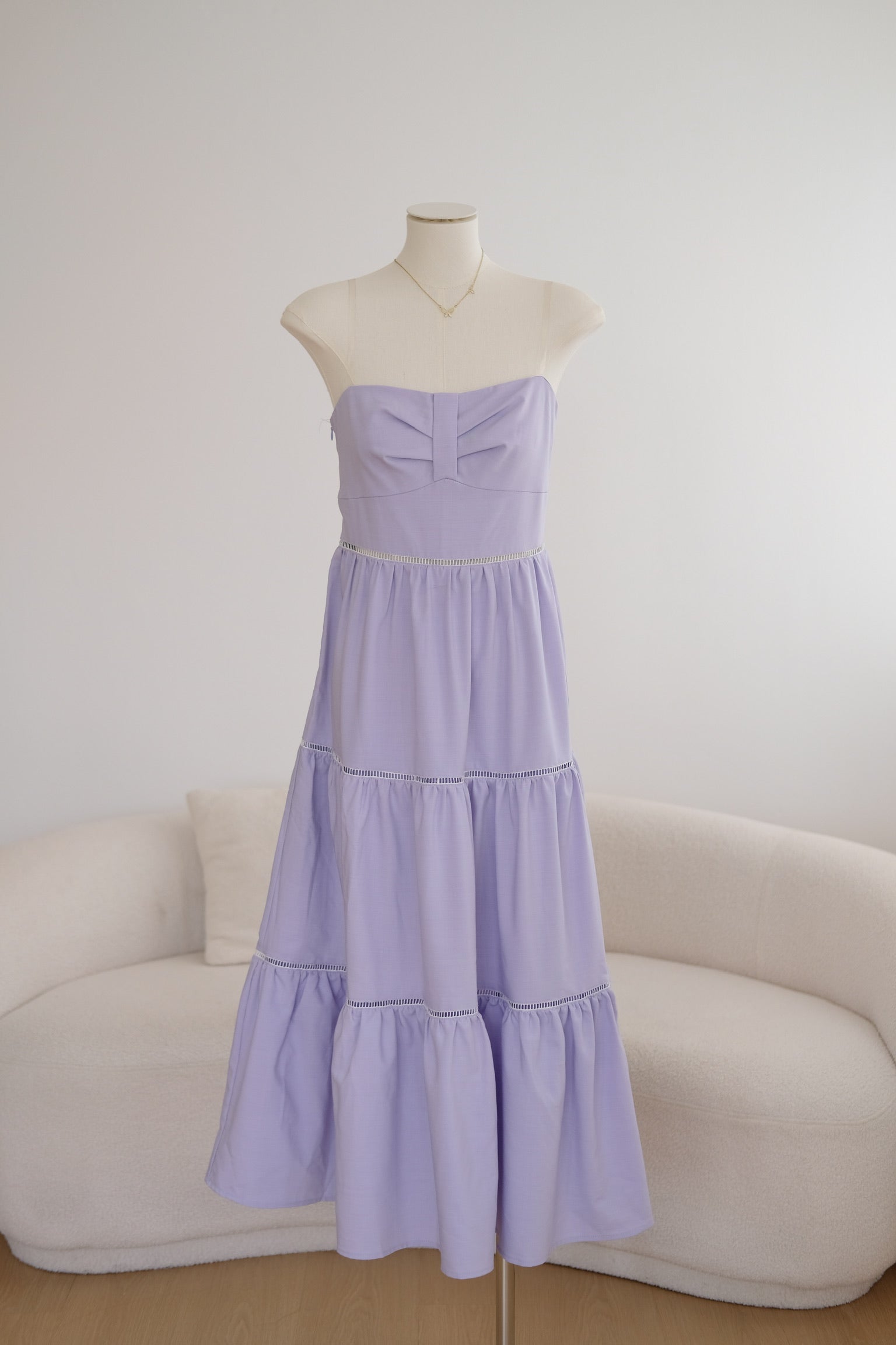 Lavendar Tiered Midaxi Dress