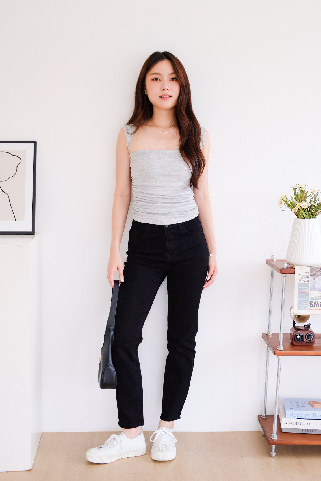 Sabrina Soft Sculpted Top (Light Grey)