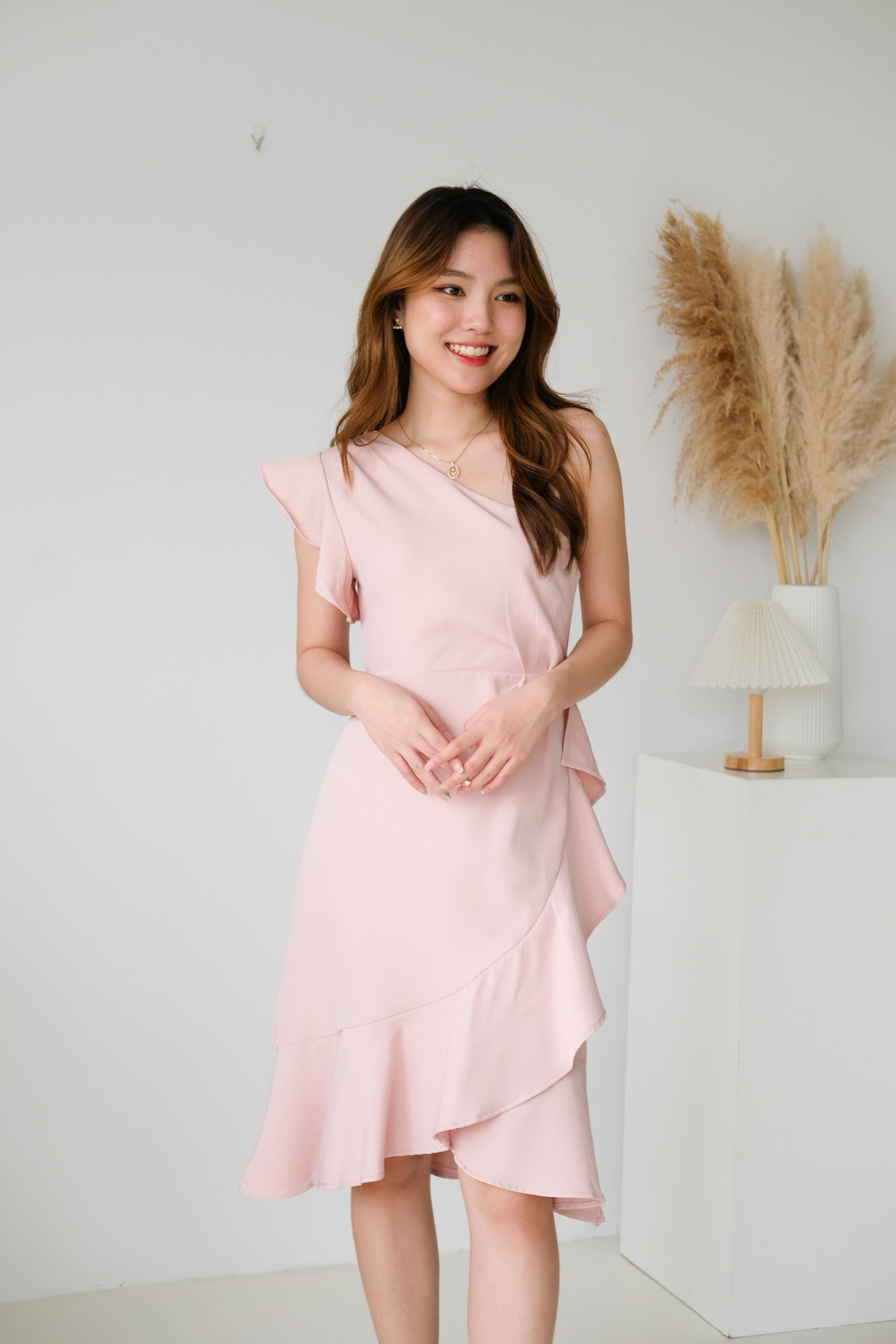 Bianca Toga Ruffle Dress (Pink)