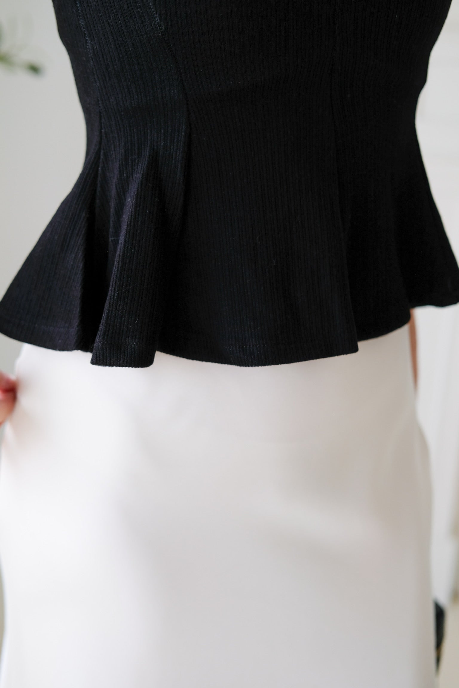 Poppy Peplum Top (Black)