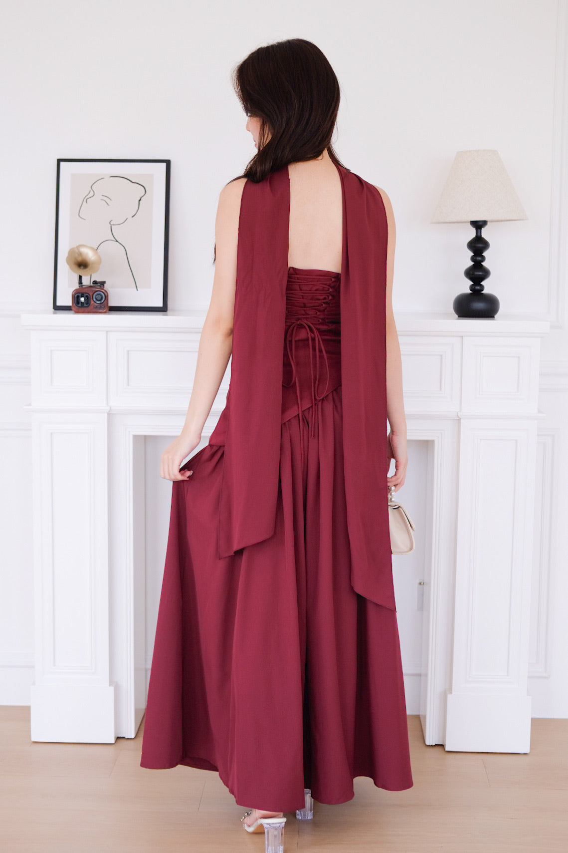 Kimberly Tube Sash Maxi Dress (Wine)