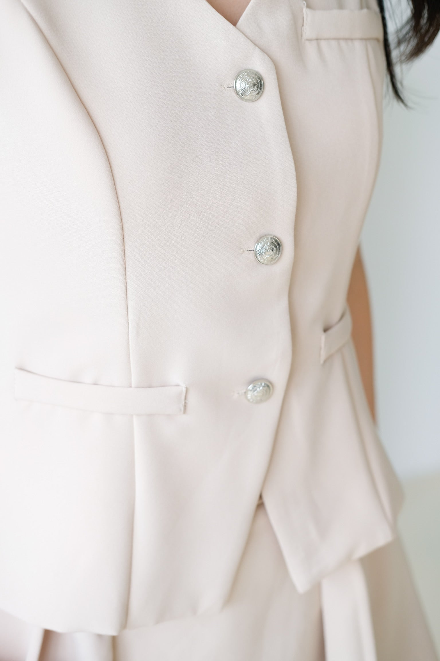 Megan Classic Vest Set (Khaki)