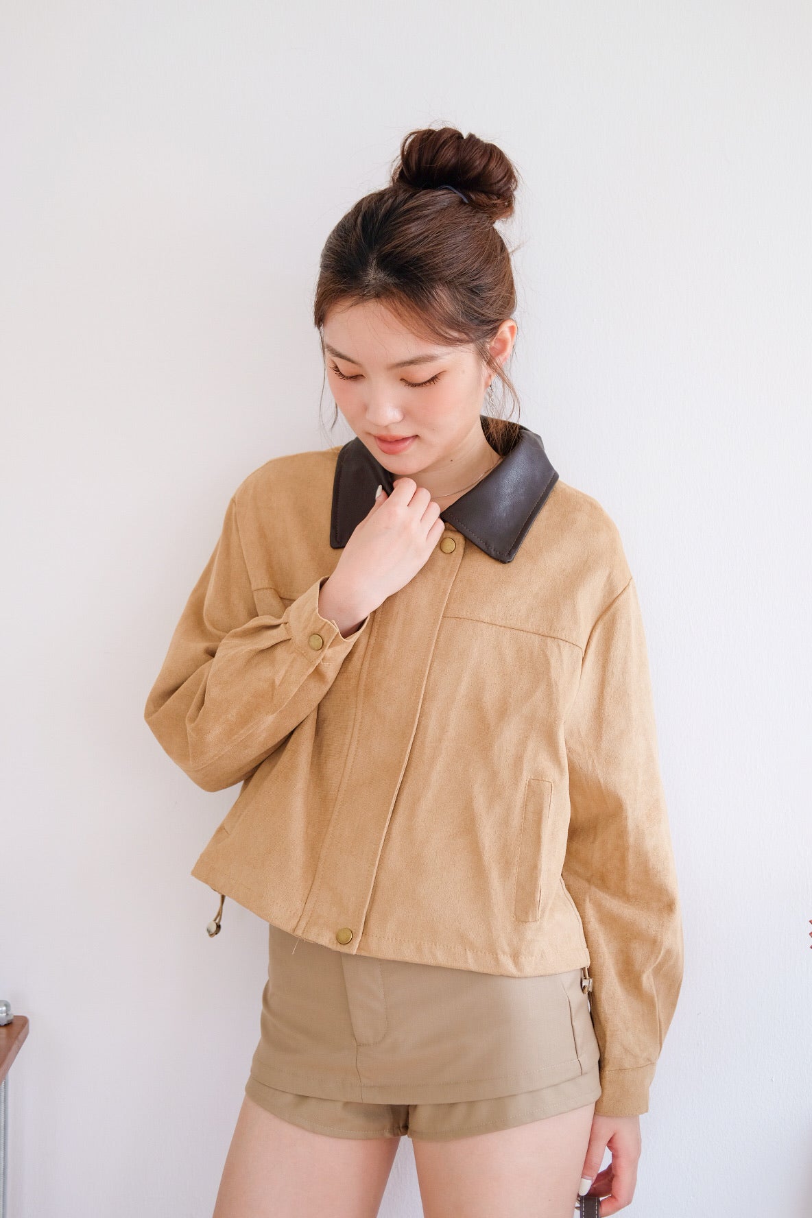 Georgie Suede Jacket (Camel Brown)