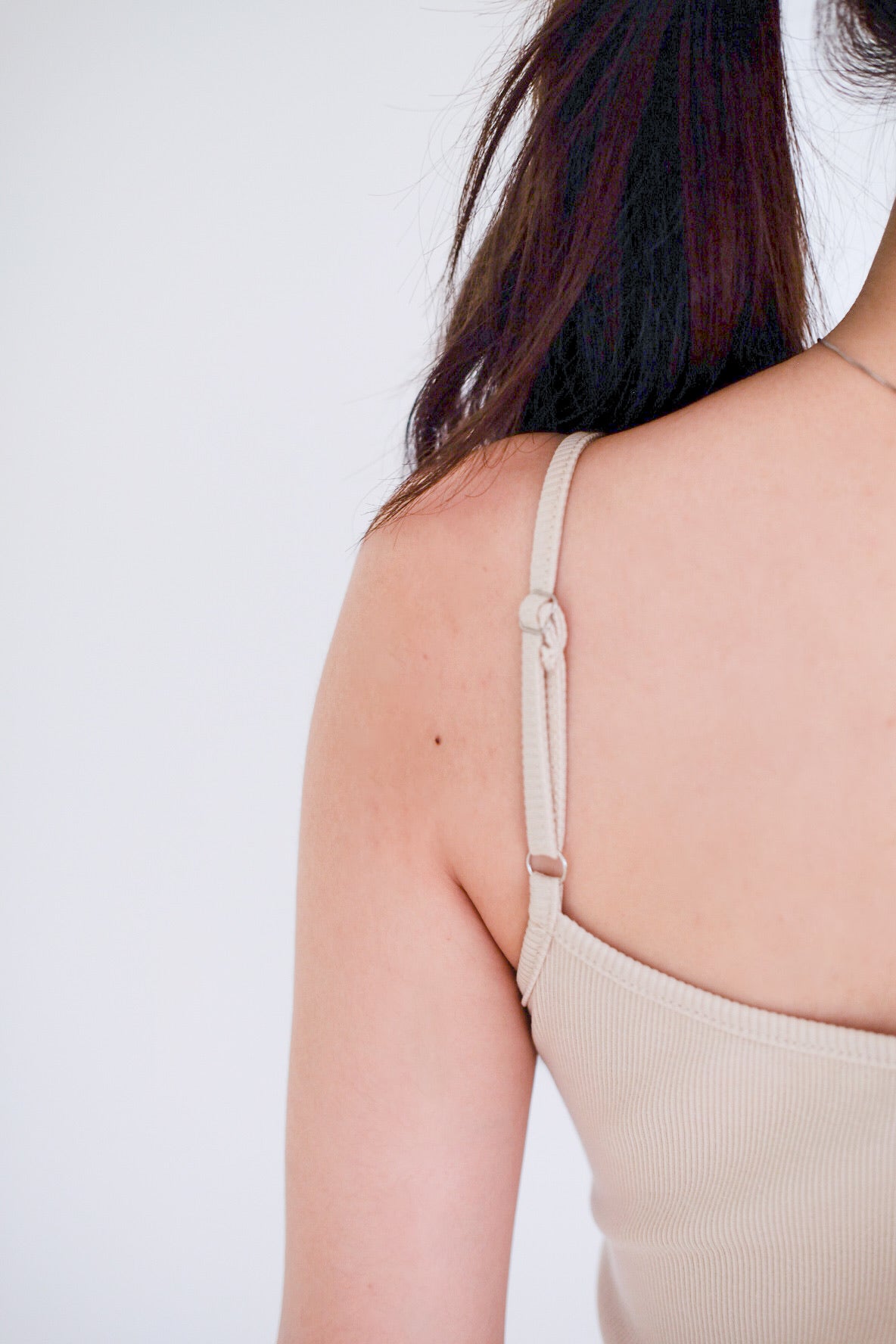 Jocelyn Padded Ribbed A Line Dress (Oat Beige)