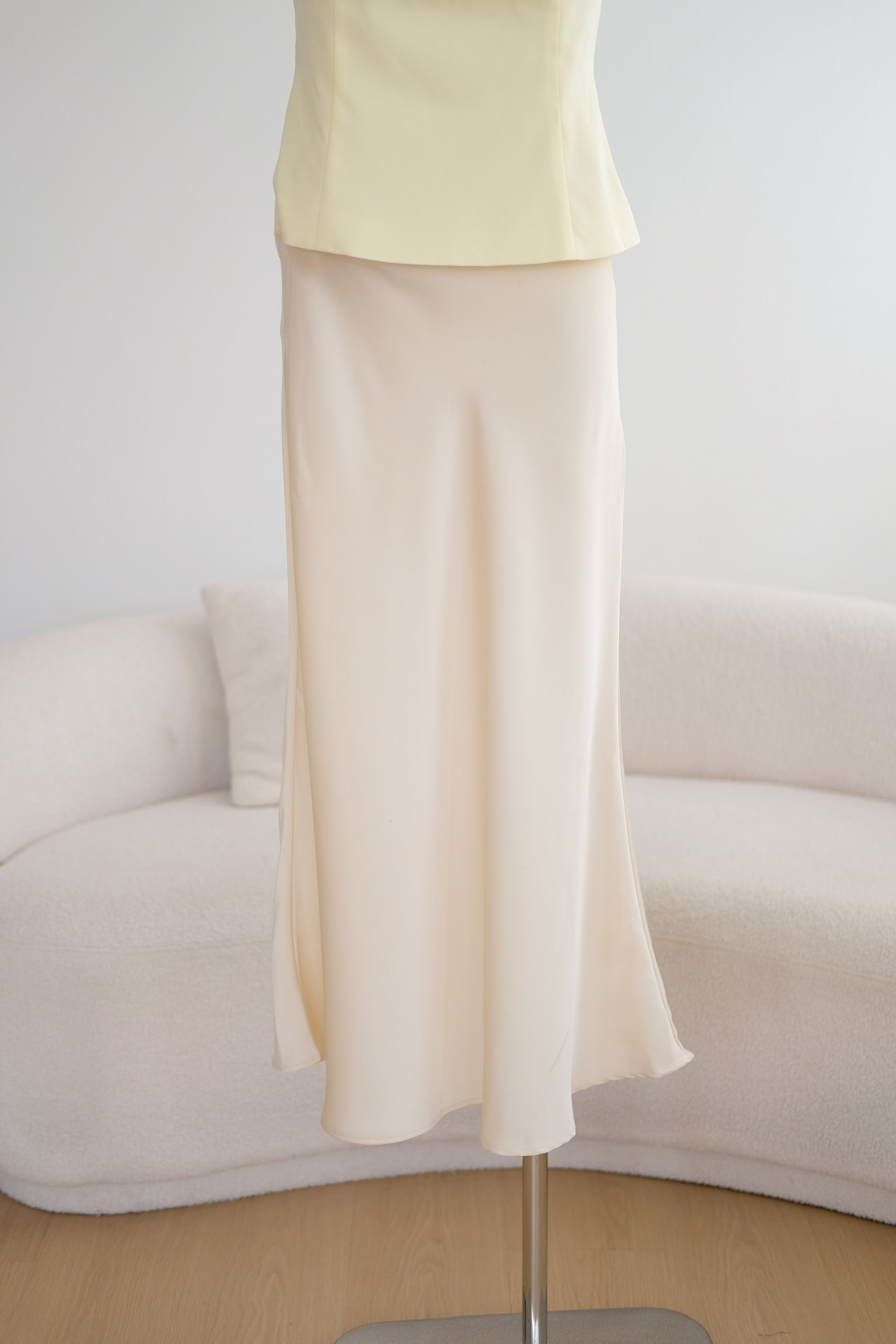 Light Yellow Satin Skirt