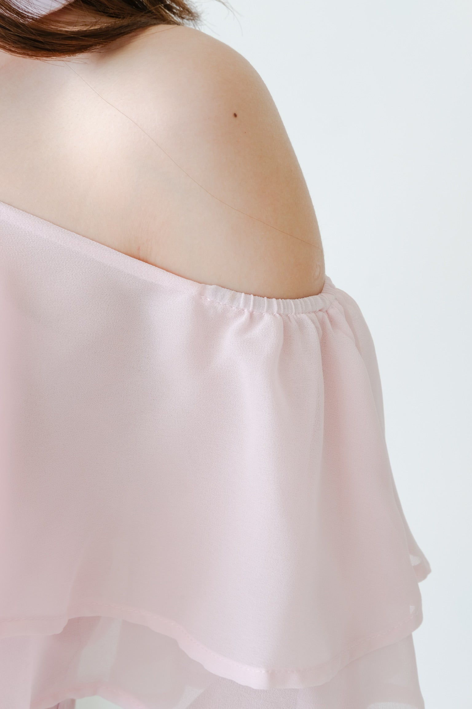 Estelle Halter Ruffle Tiered Crop (Pink)