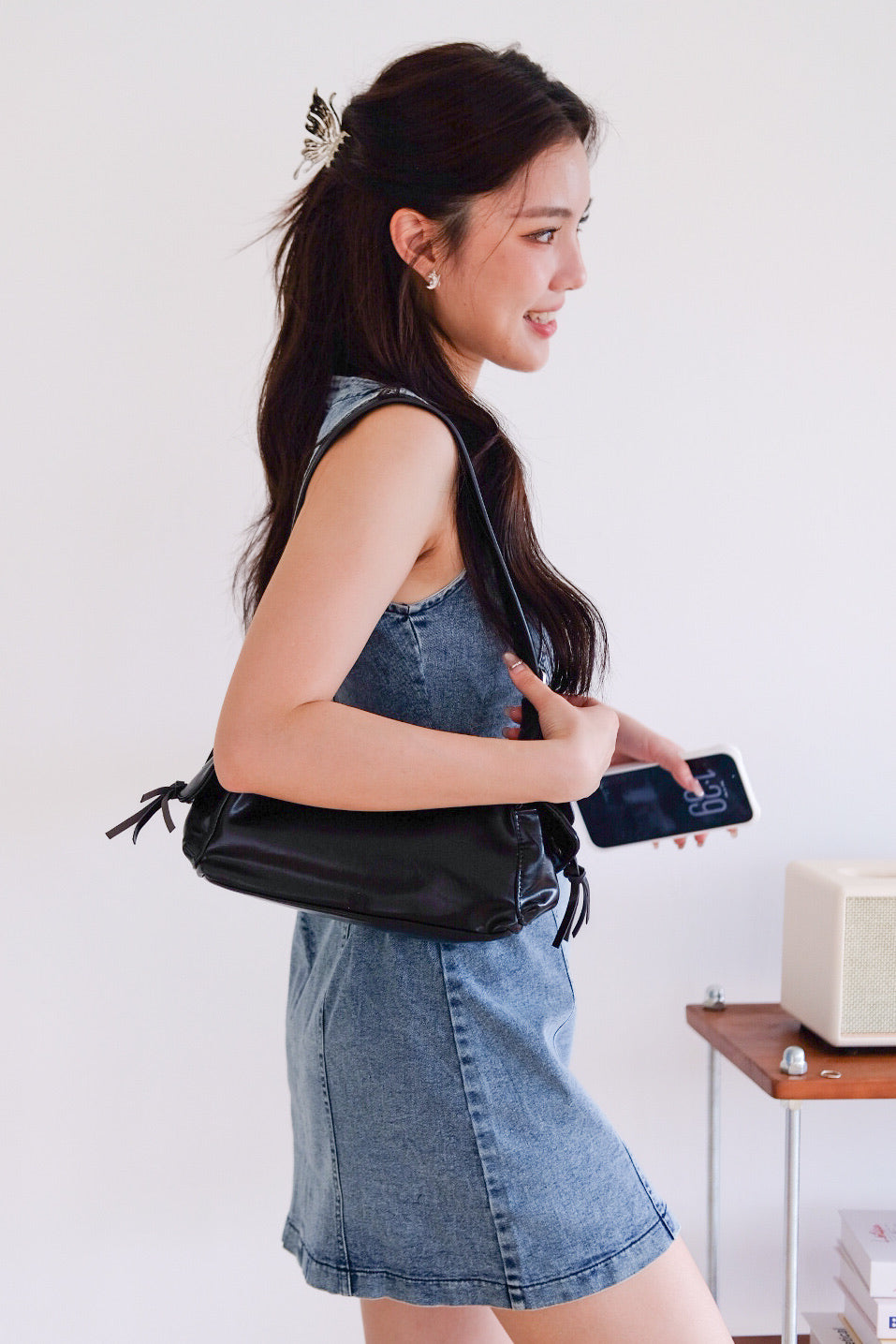 Georgie Panel Denim Dress (Acid Light Blue)
