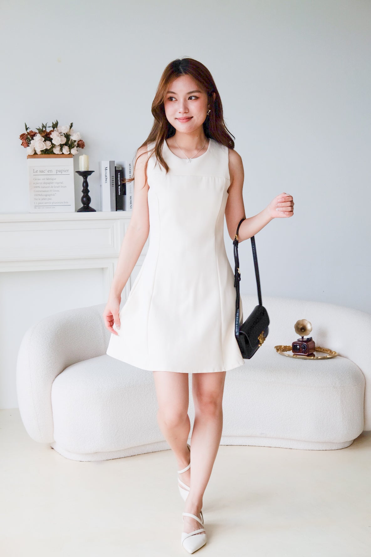 Yuna Classic A Line Dress (Cream)