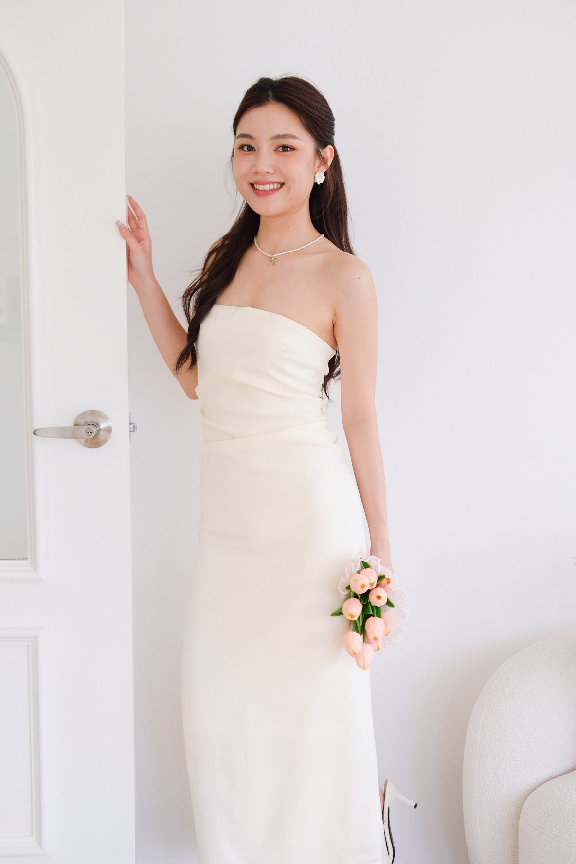 Whitney Tube Maxi Dress (Cream)