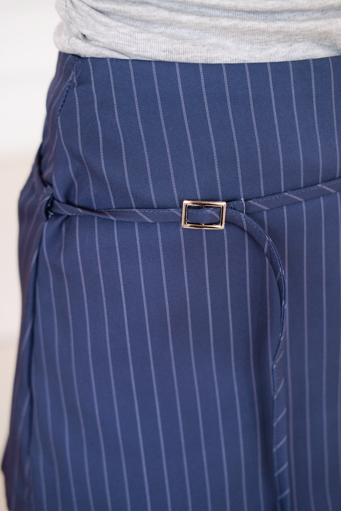 Tasha Mini Belt Skort (Pinstripe Blue)