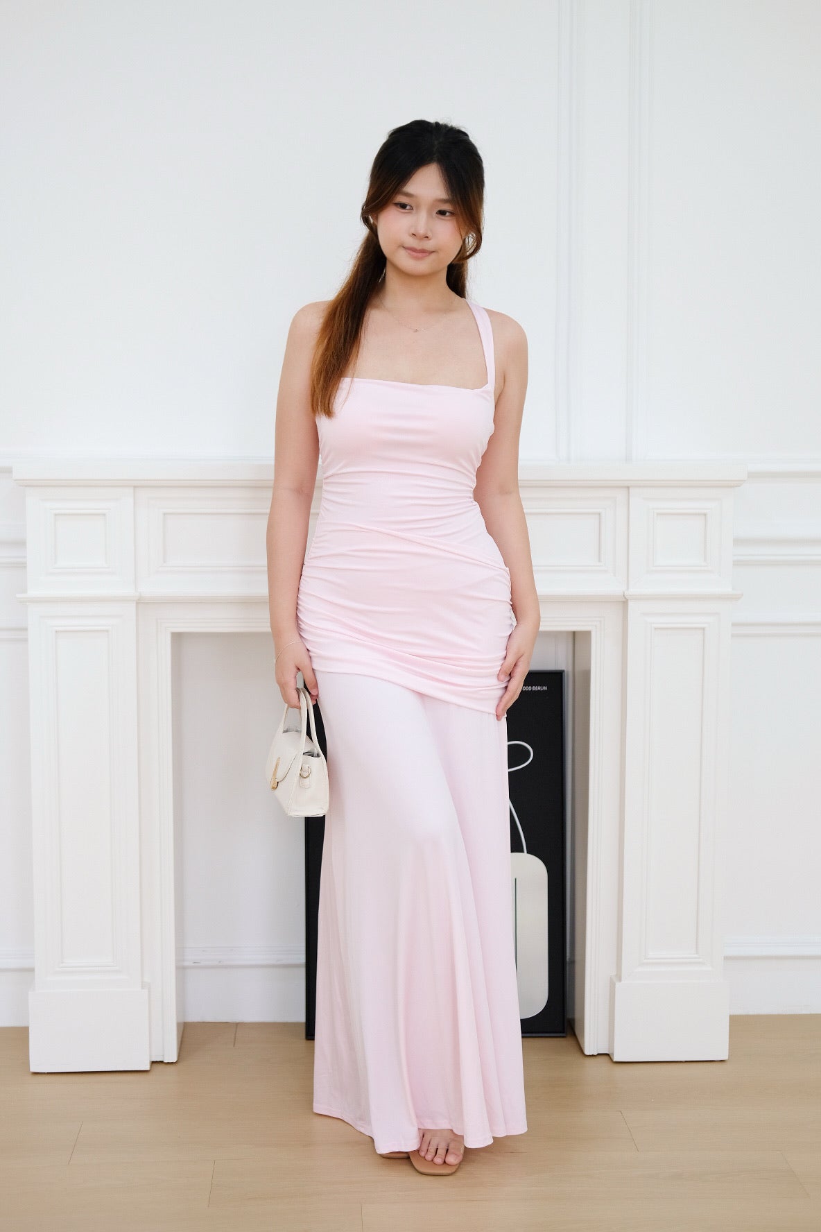 Pink Overlap Maxi Dress