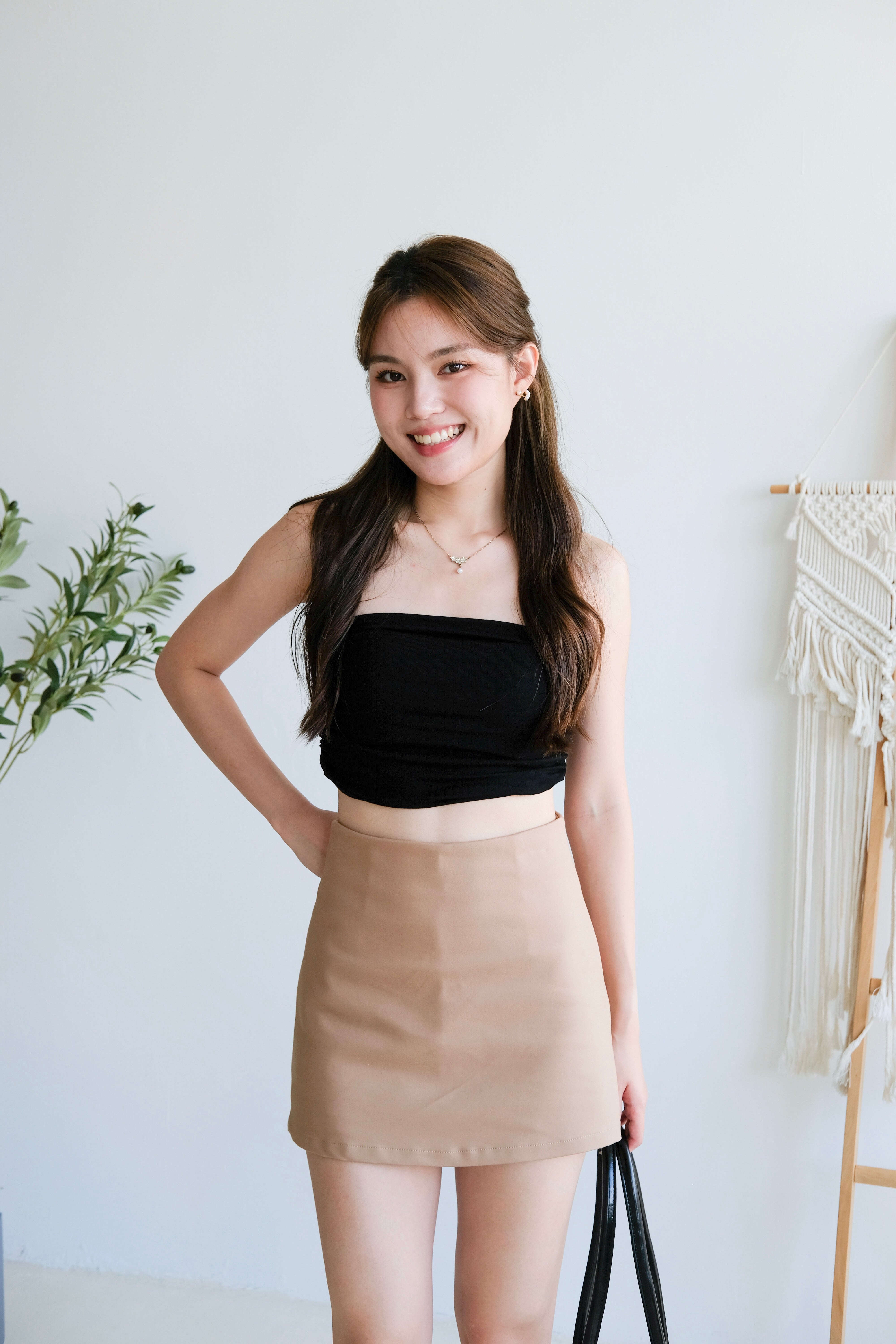 Kelsey Multi Zipper Skorts (Khaki)