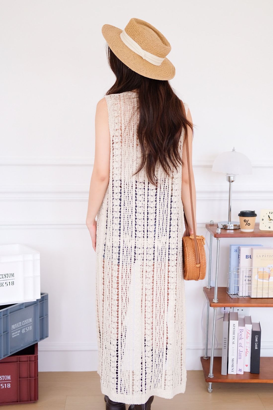Romania Crochet Maxi Outerwear (Beige)