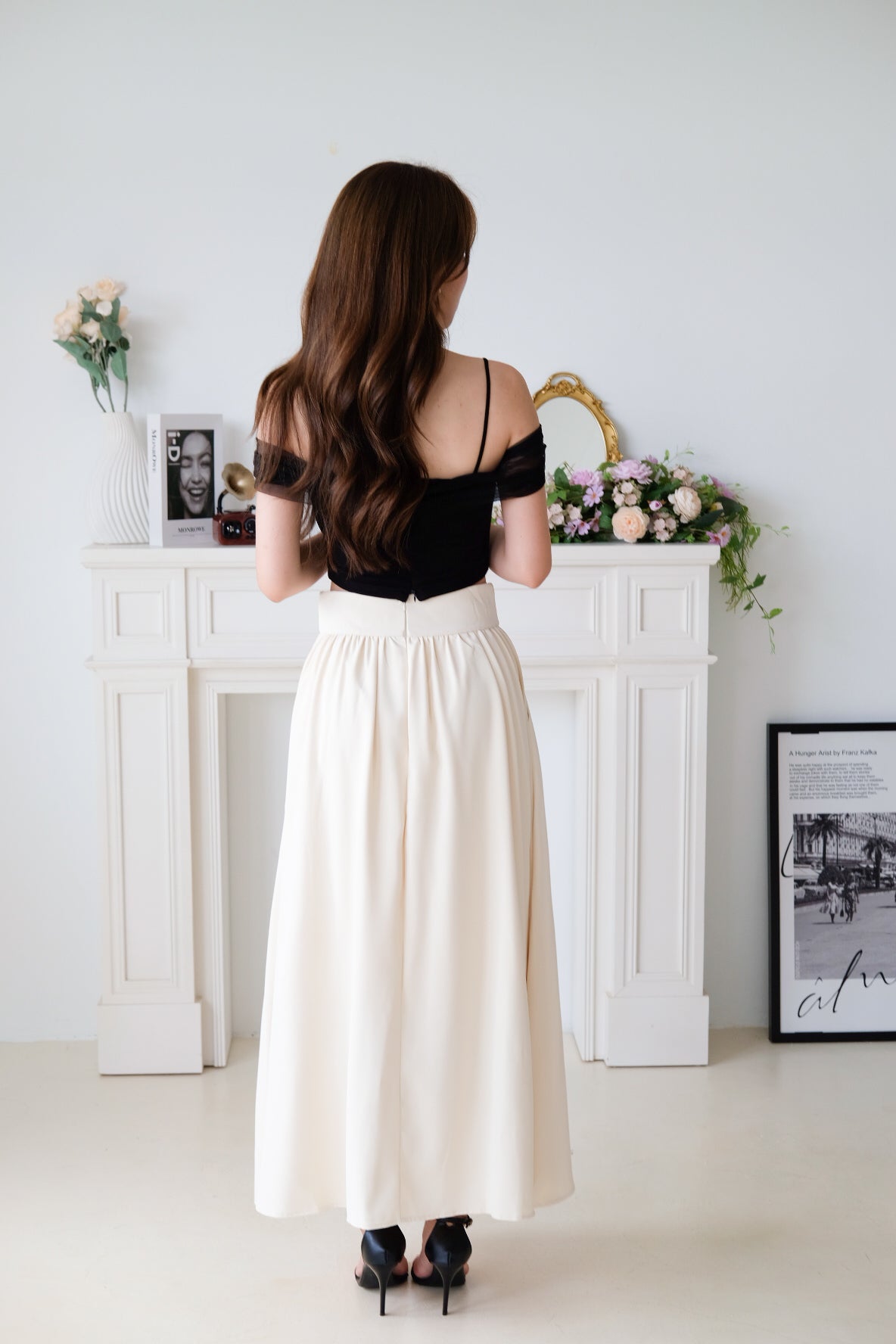 Sophina Skater Maxi Skirt (Cream)
