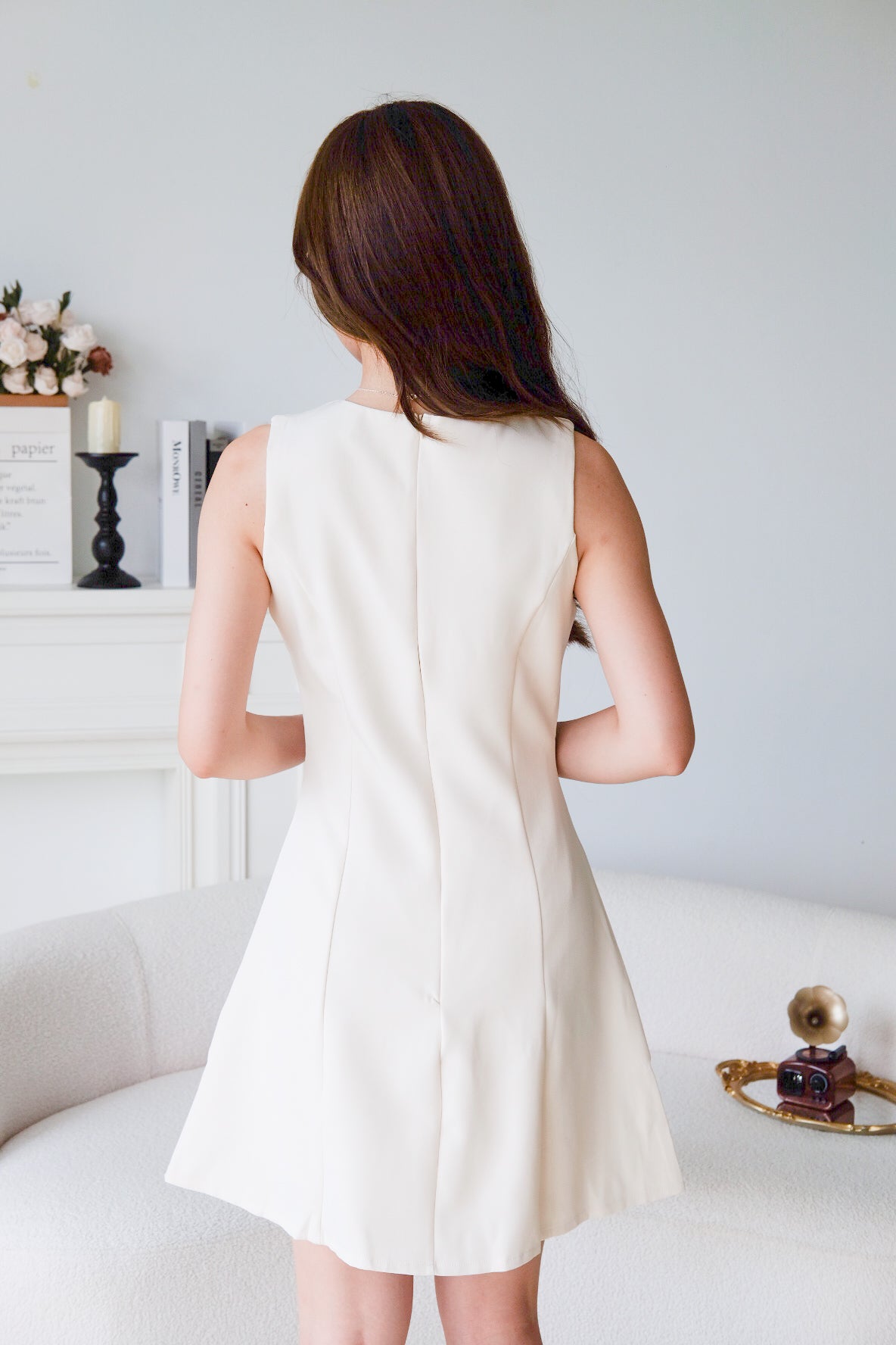 Yuna Classic A Line Dress (Cream)