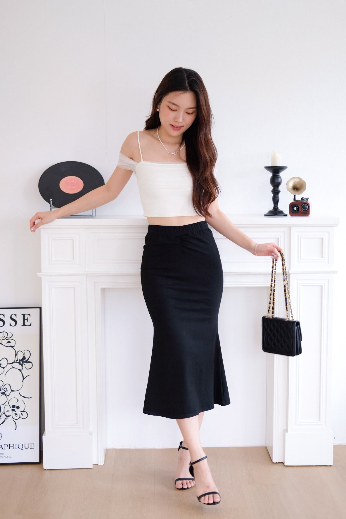 Gia Mermaid Maxi Skirt (Black)