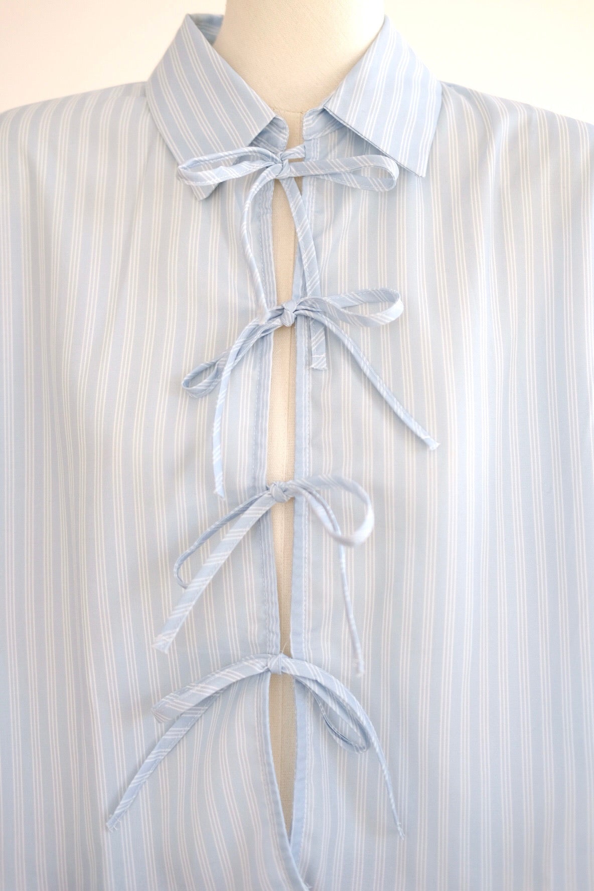 Blue Ribbon Long-Sleeve Collared Top