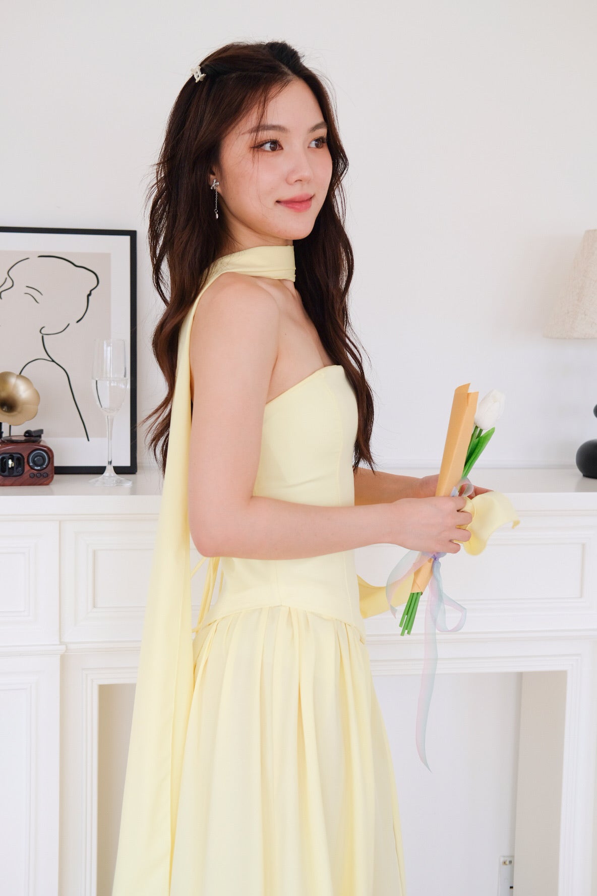 Kimberly Tube Sash Maxi Dress (Sunshine Yellow)