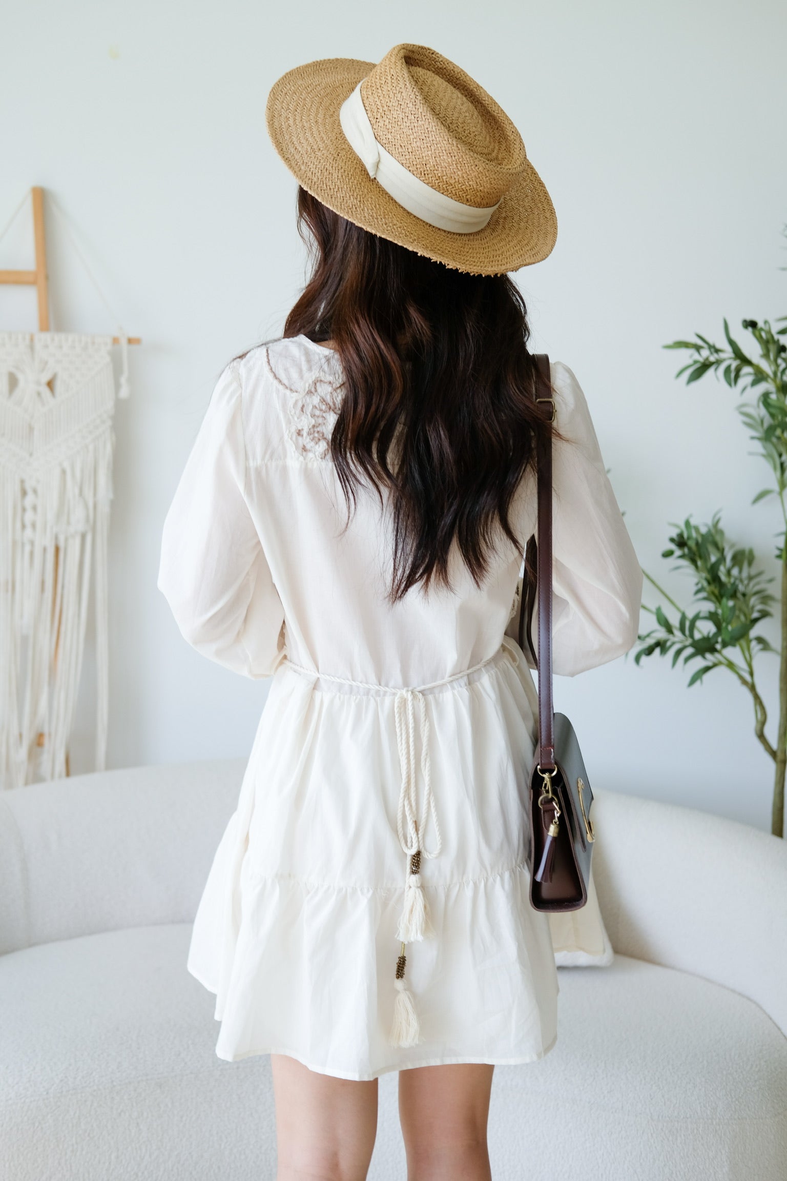 Isla Bohemian Babydoll Dress (Cream)
