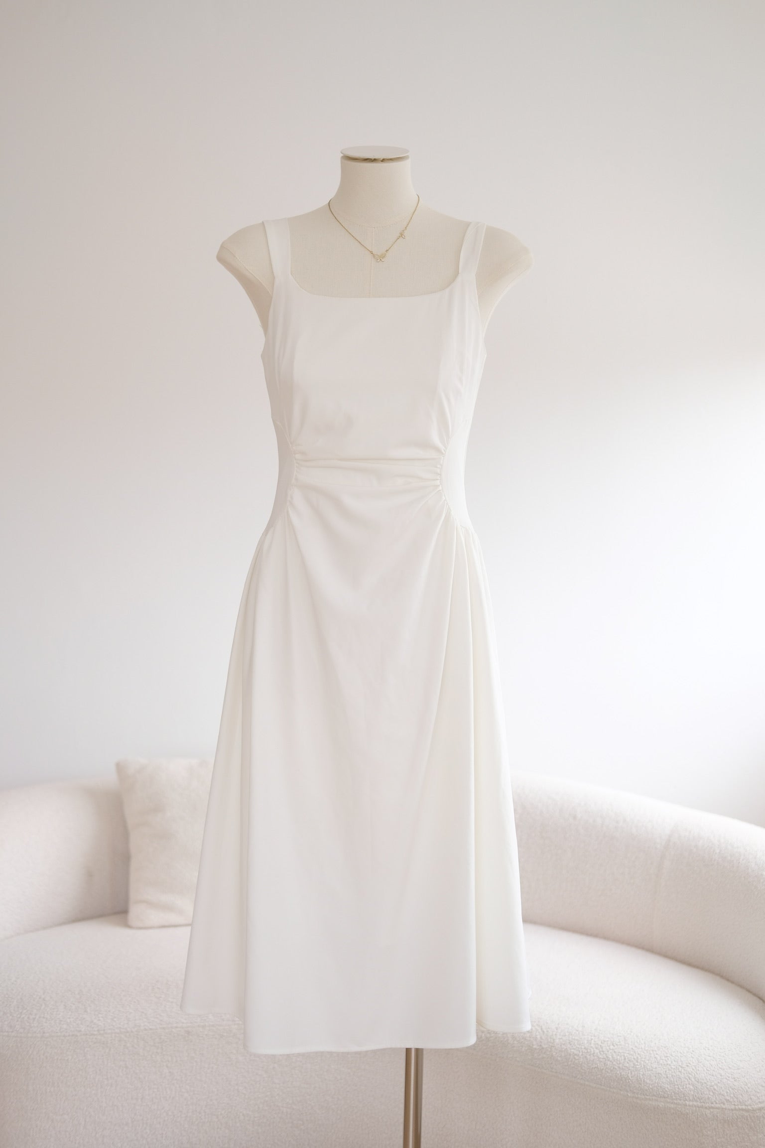 White Cinched Maxi Dress