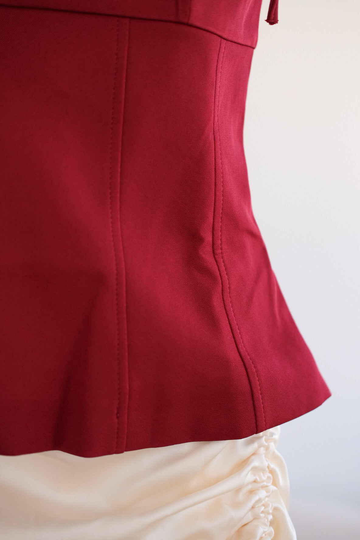 Red Ribbon Tie Flare Top
