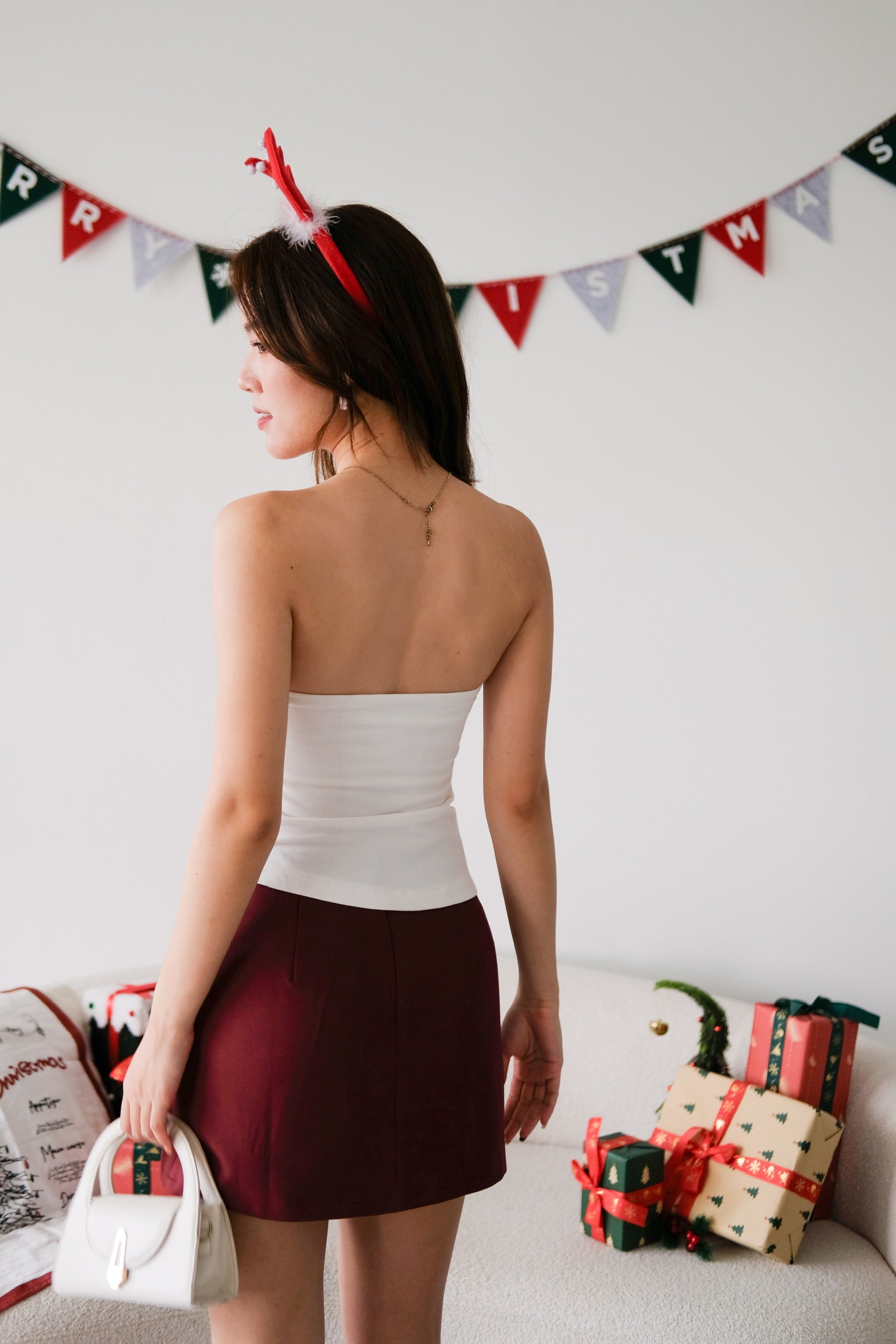 Porter Asymmetrical Tube Top (White)