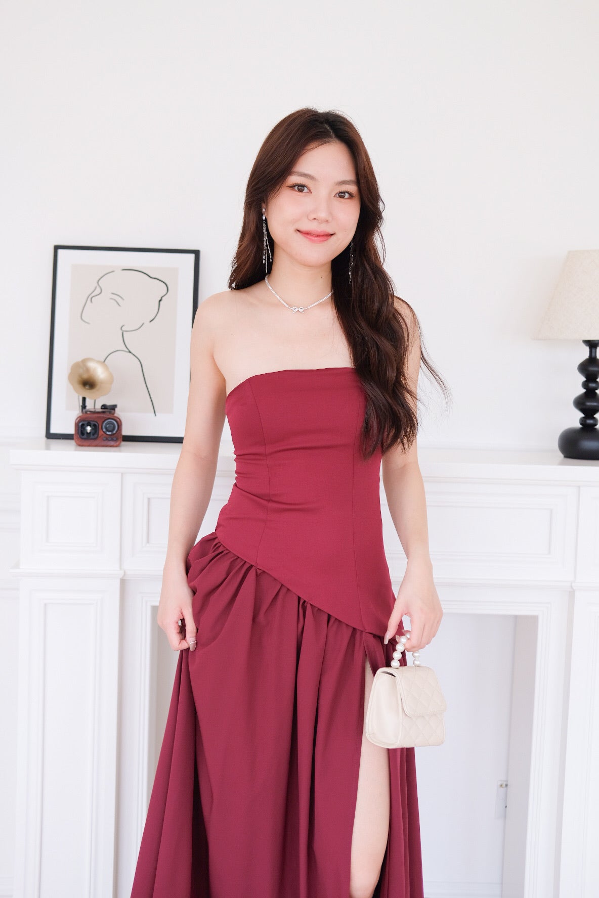 Kimberly Tube Sash Maxi Dress (Wine)