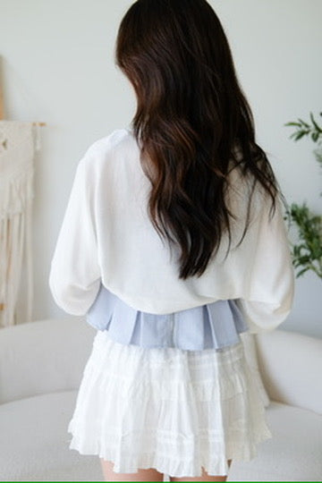 Blaire Bolero Cotton Cardigan (White)