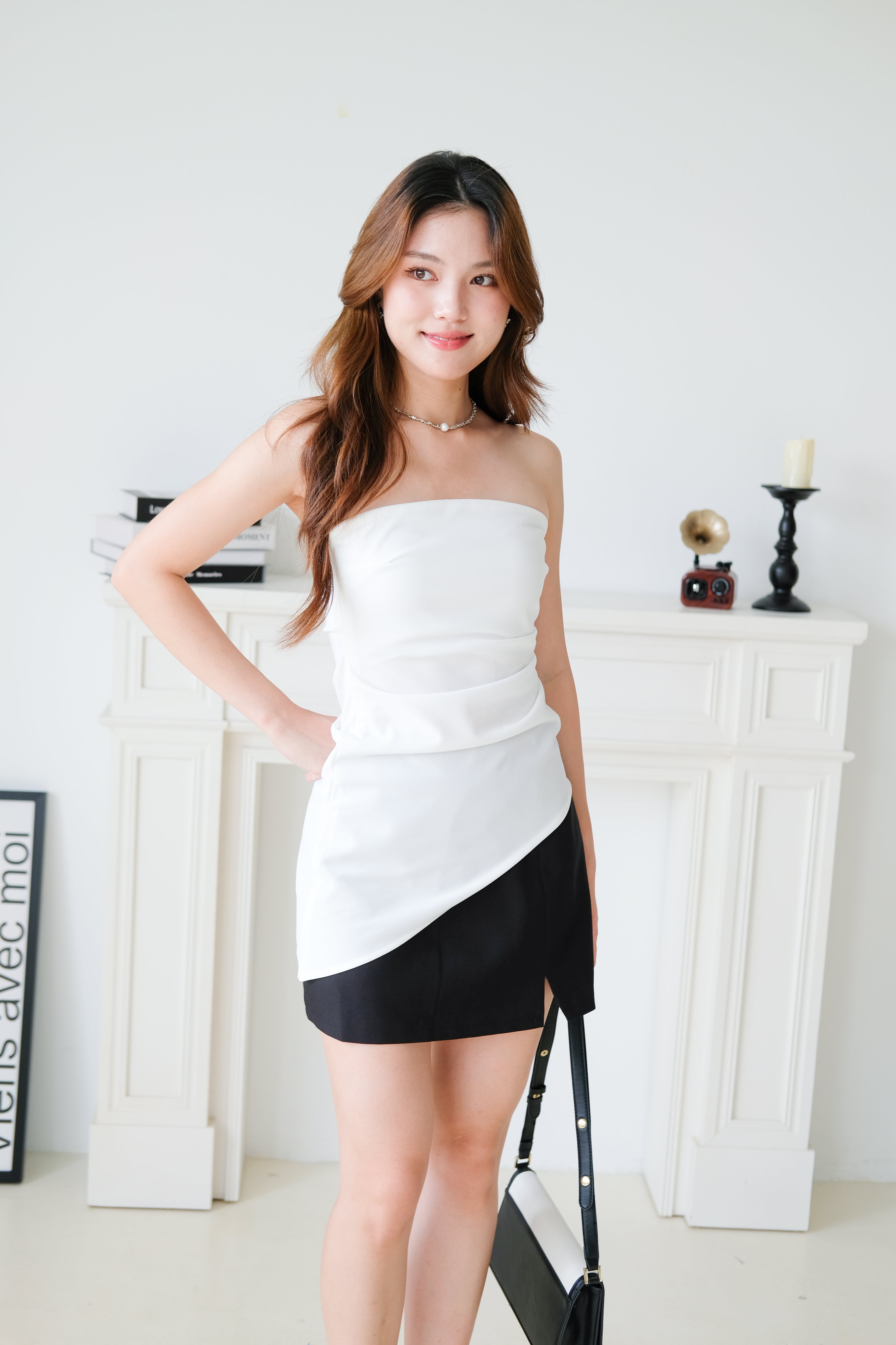 Power Hour Asymmetrical Tube Top (White)