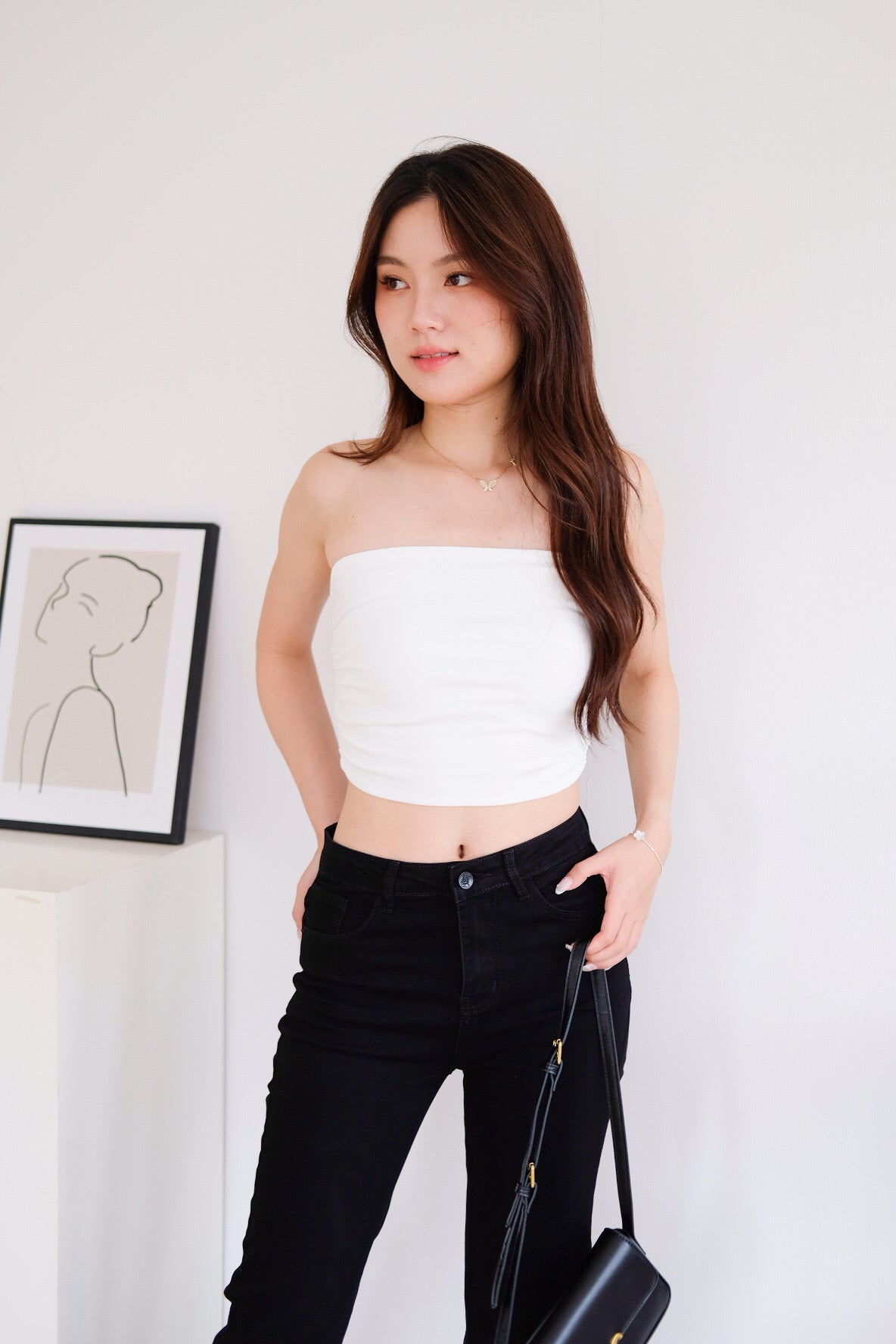 Obsession Tube Crop Top (White)