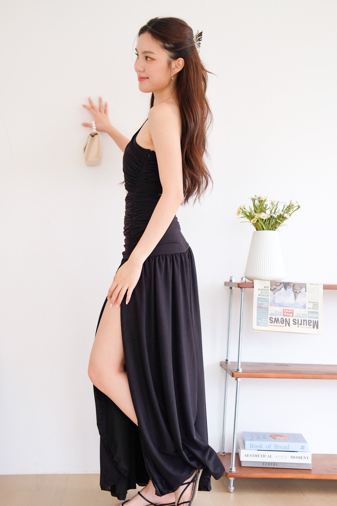 Eclipse Toga Cut Out Maxi Dress (Black)