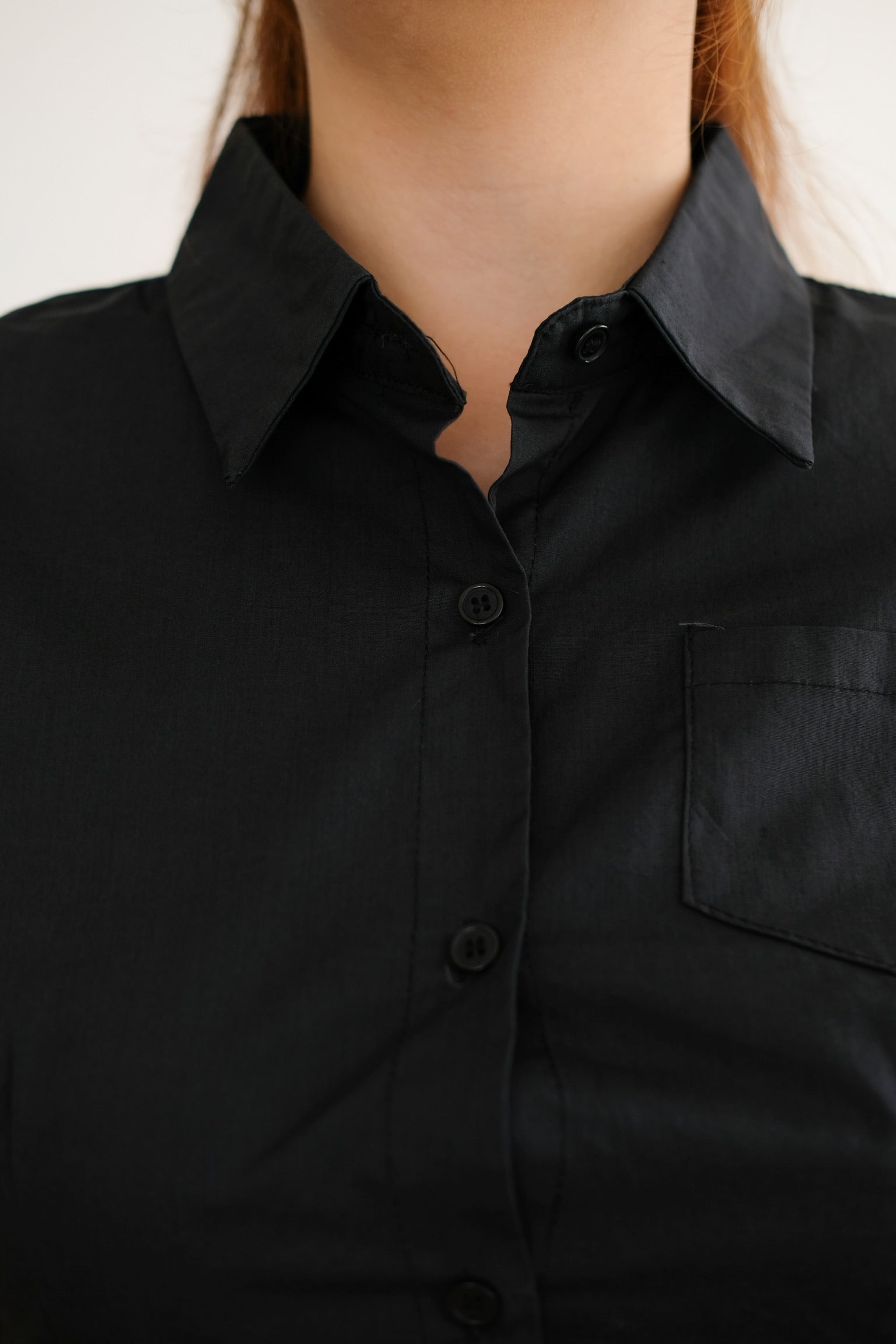 Black Collared Mini Crop Top